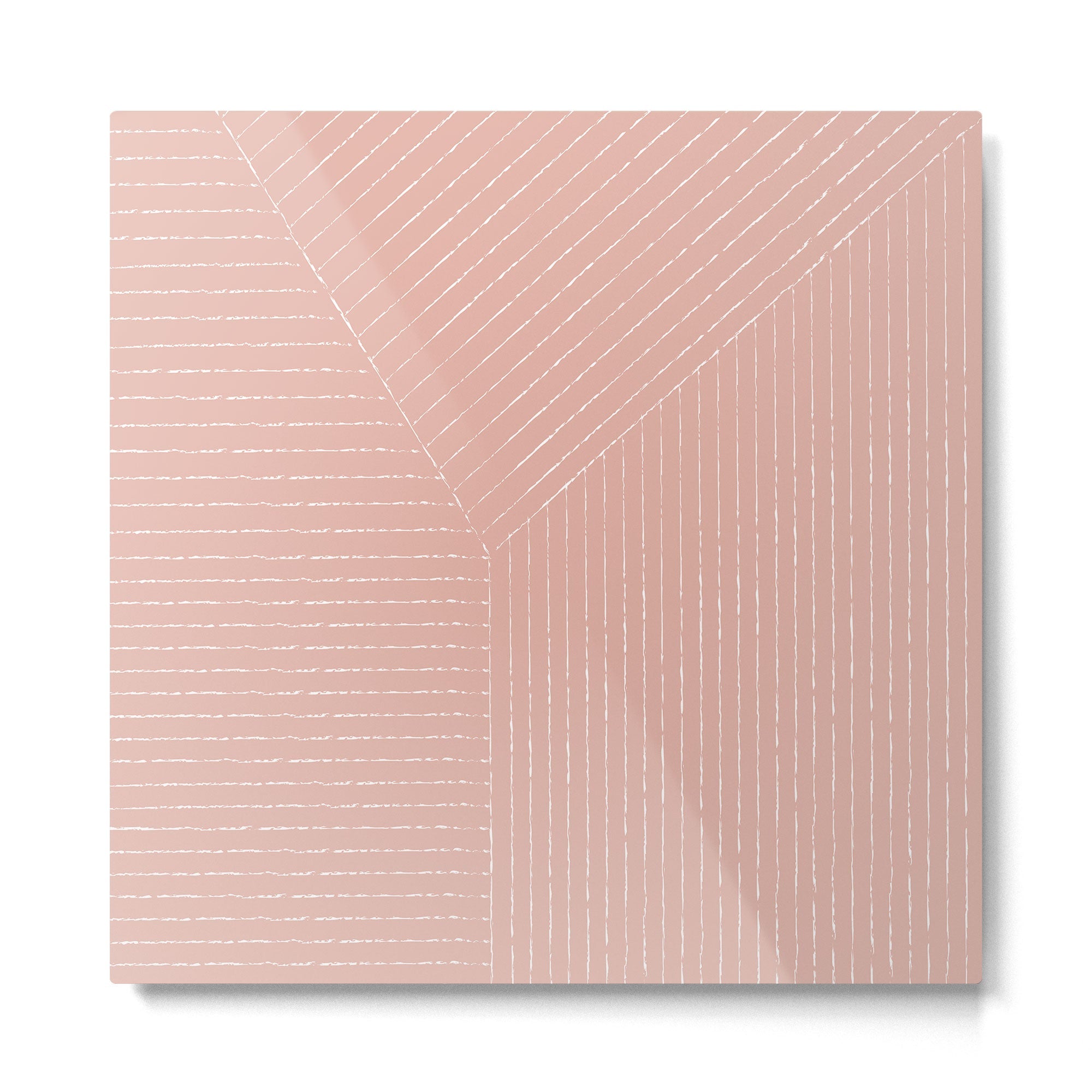 Lines (Blush Pink) Metal Print | TeksDecor