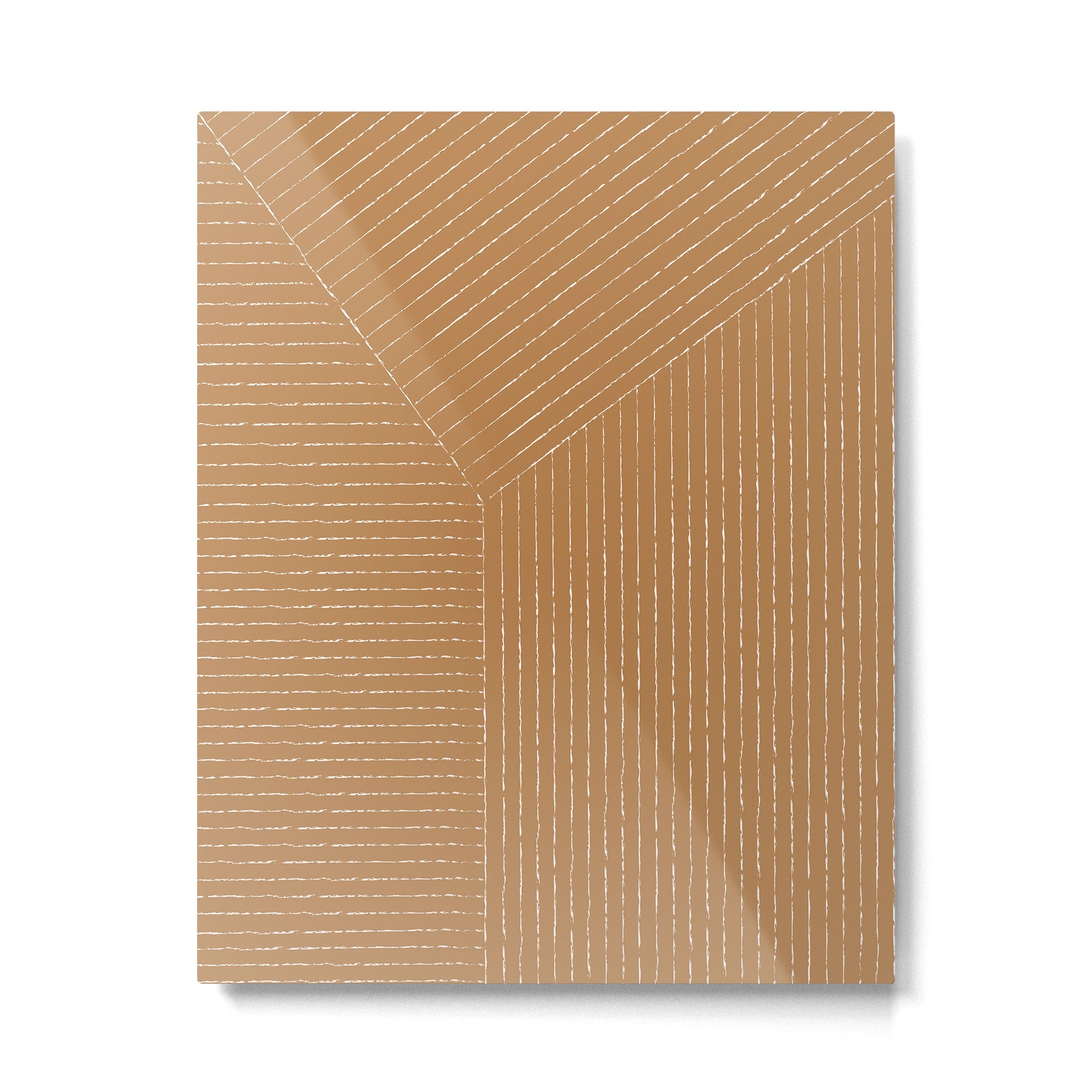 Lines (Tan) Metal Print | TeksDecor