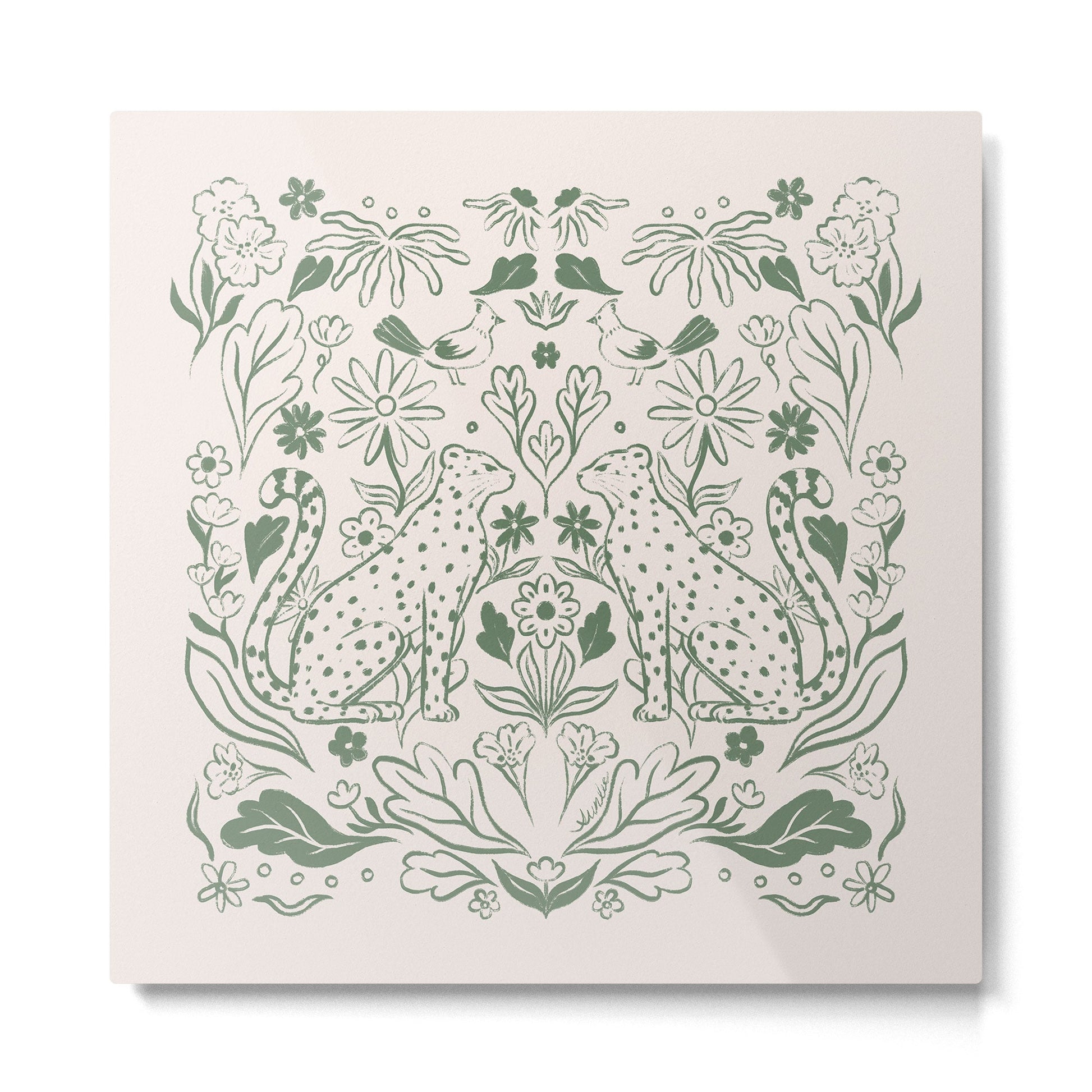 All About Balance Lines (olive) Metal Print | TeksDecor