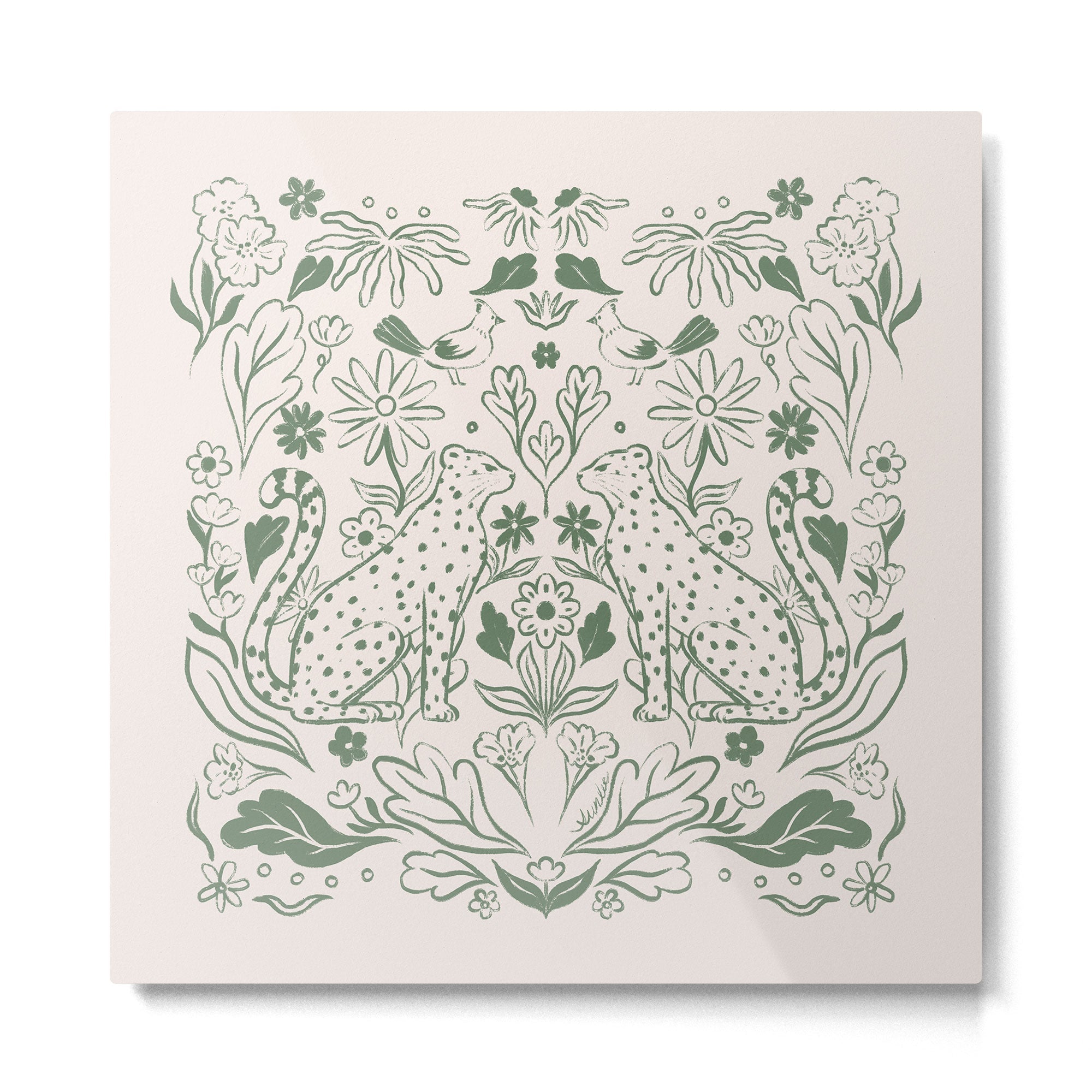 All About Balance Lines (olive) Metal Print | TeksDecor