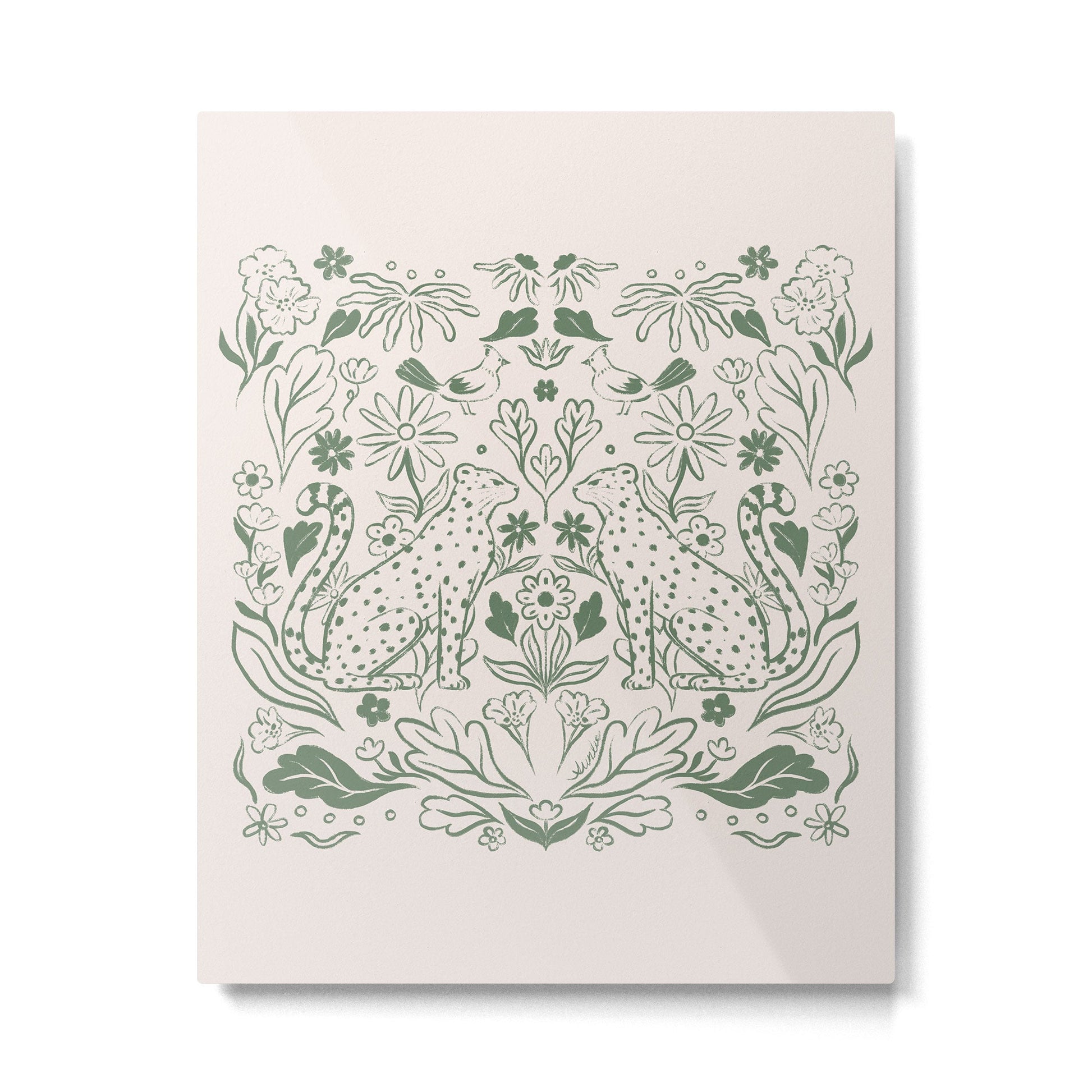 All About Balance Lines (olive) Metal Print | TeksDecor