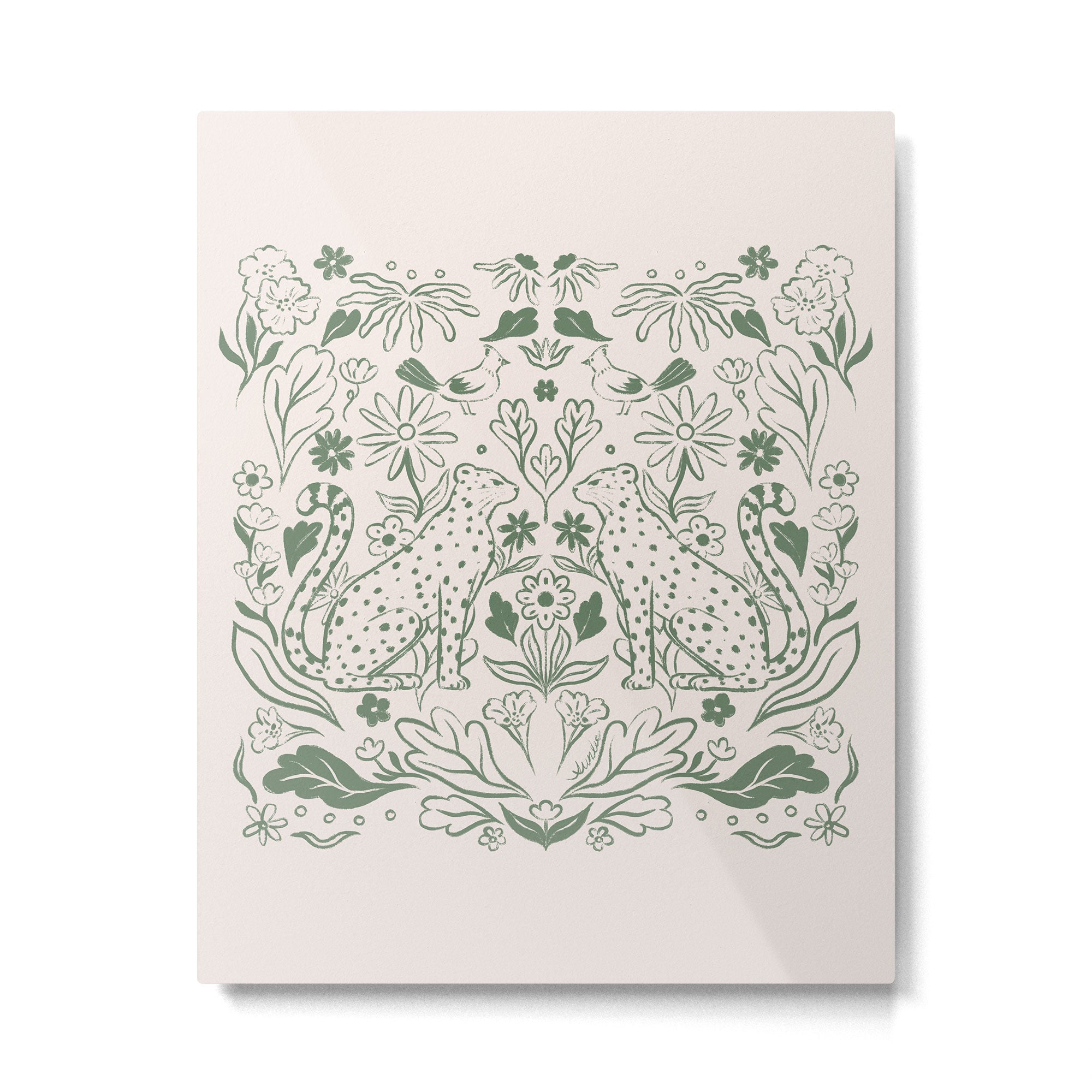 All About Balance Lines (olive) Metal Print | TeksDecor