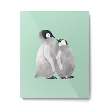 Baby Penguins Metal Print | TeksDecor
