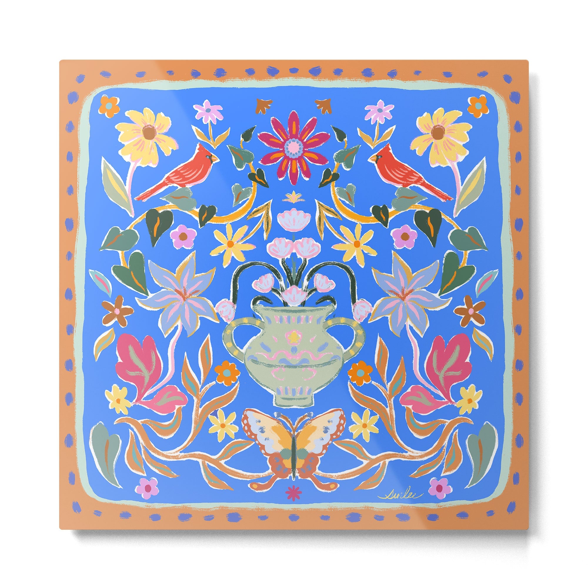 Blue Magical Garden Metal Print | TeksDecor