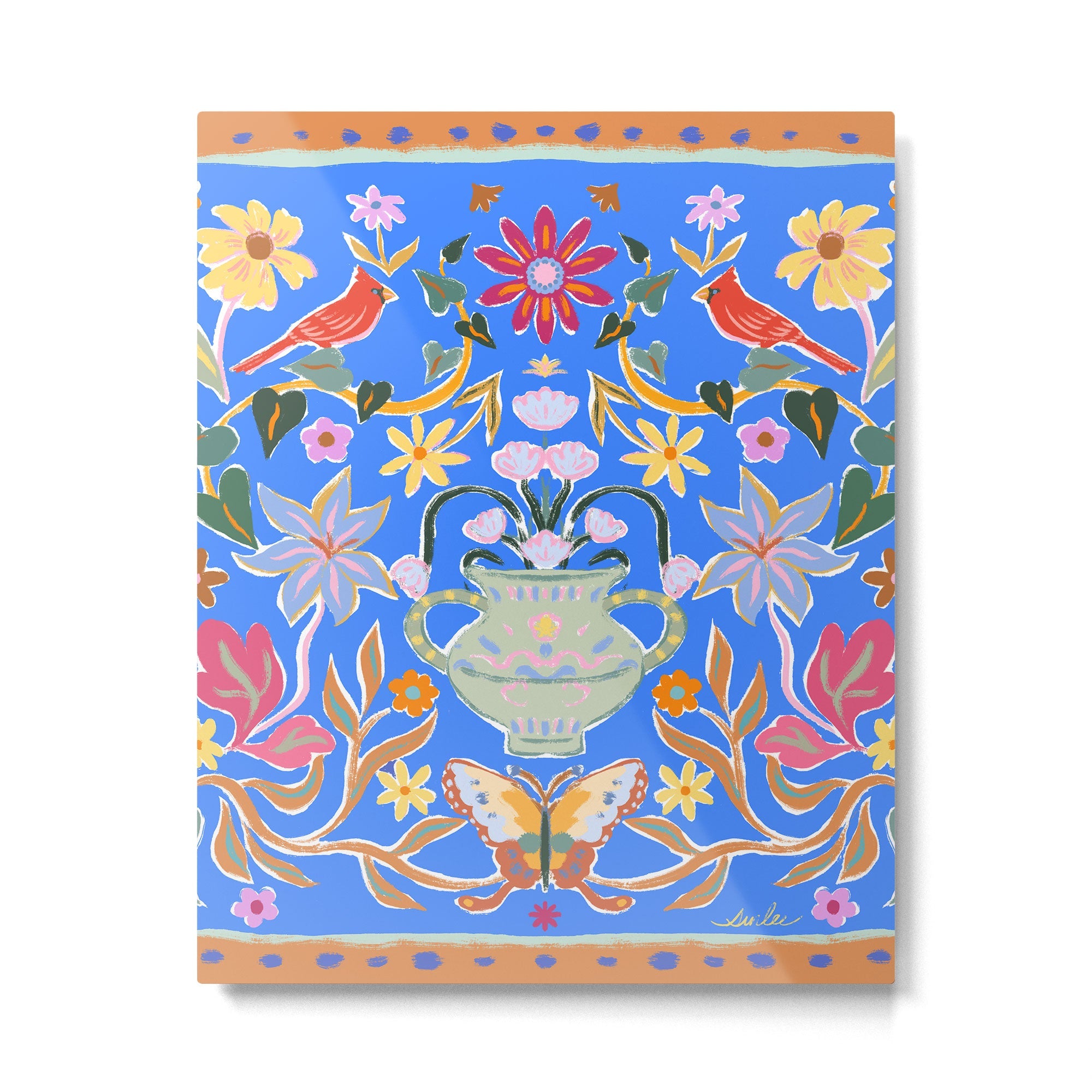 Blue Magical Garden Metal Print | TeksDecor