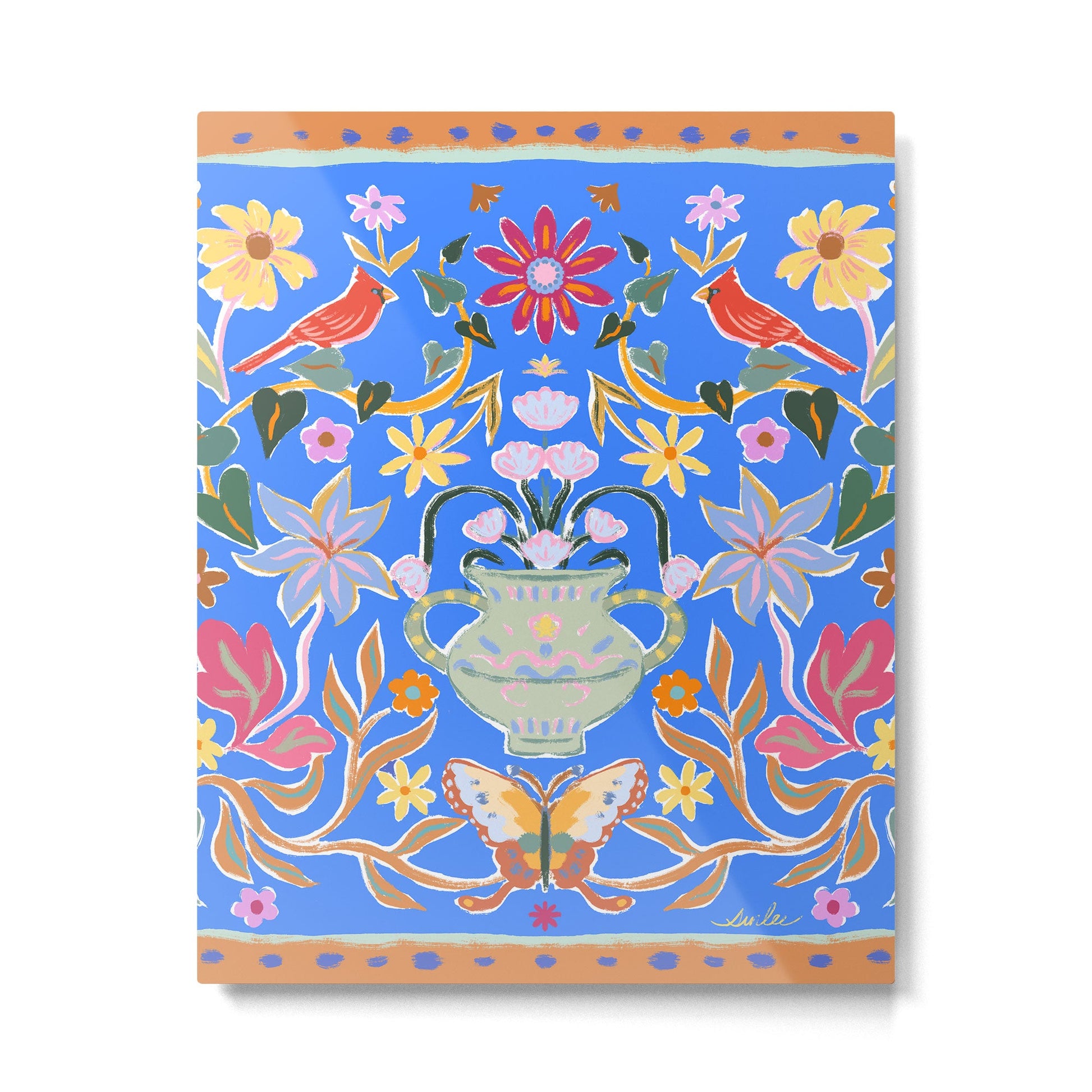 Blue Magical Garden Metal Print | TeksDecor