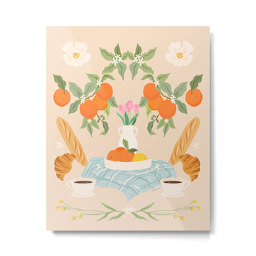 Breakfast and Flowers  Metal Print | TeksDecor