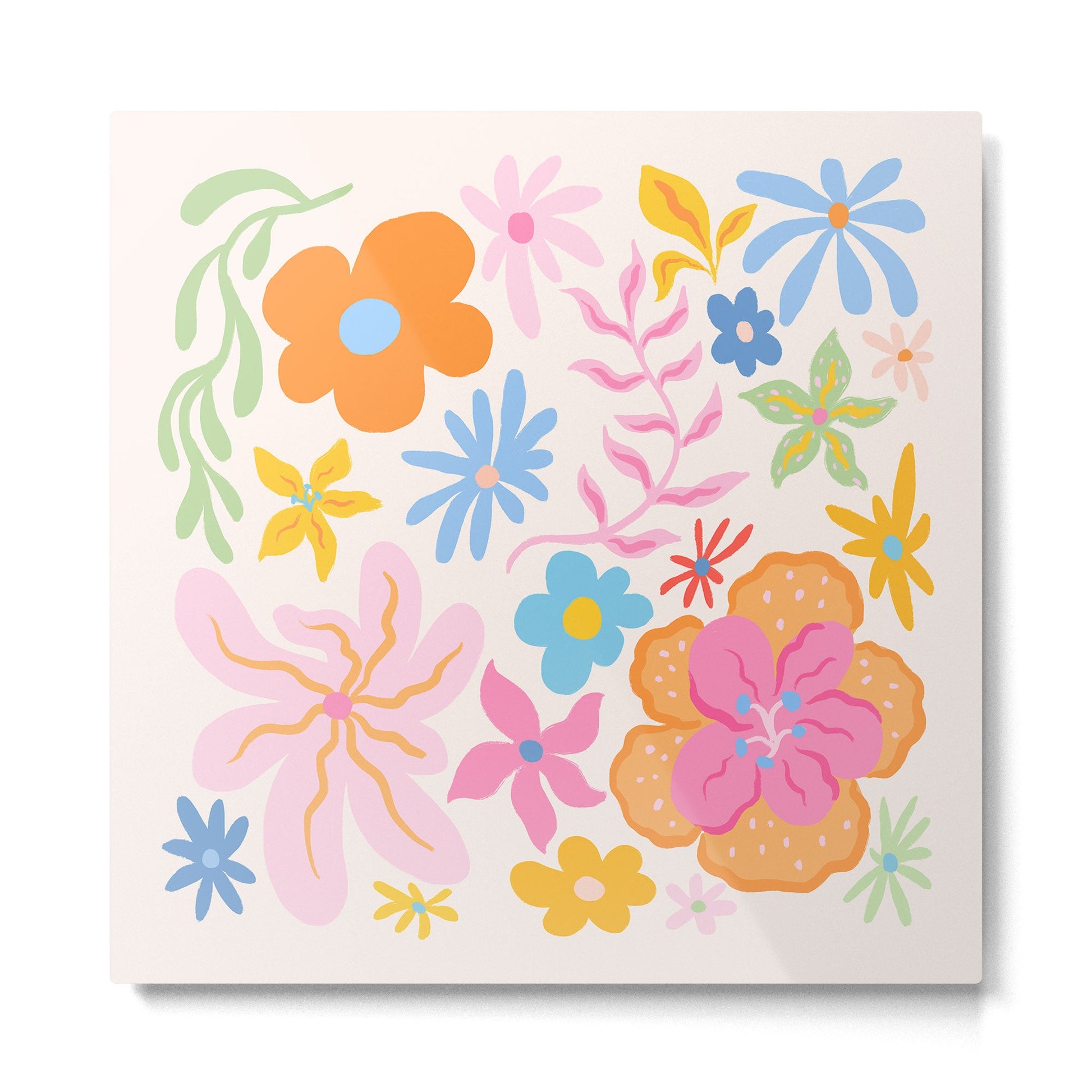 Candy Flowers Metal Print | TeksDecor