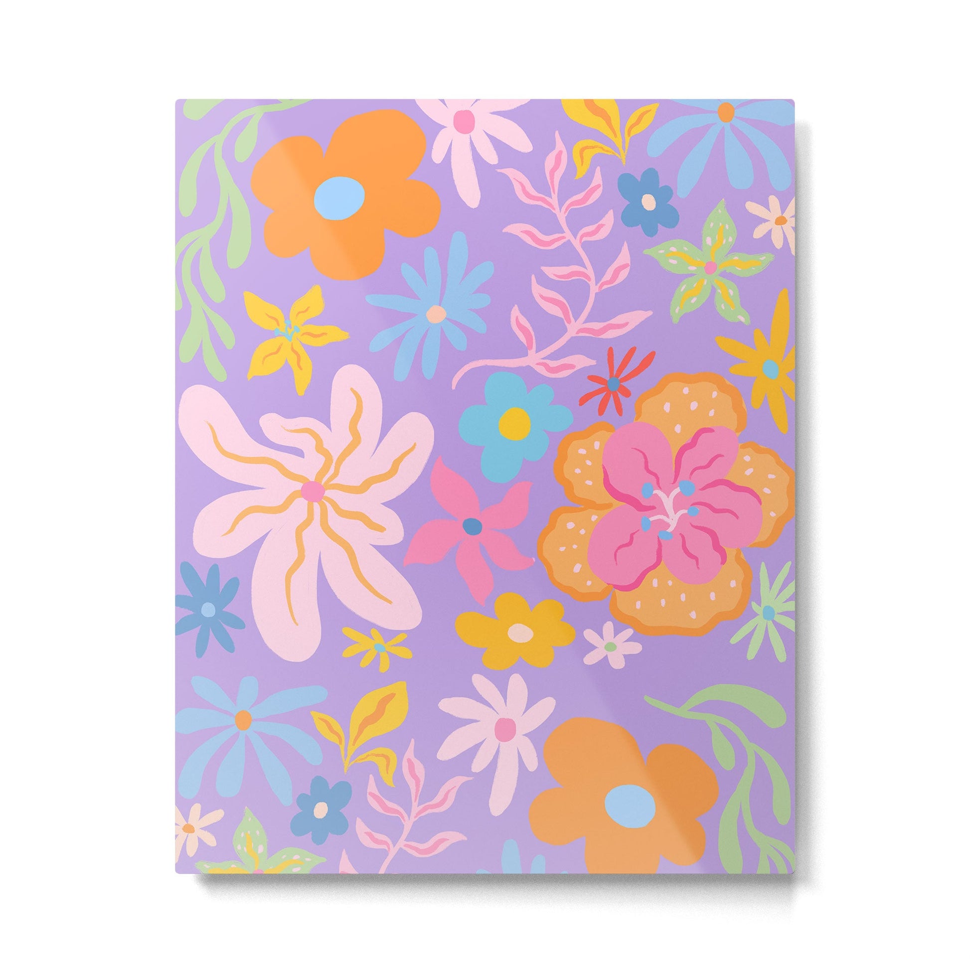 Candy Flowers Lilac Metal Print | TeksDecor