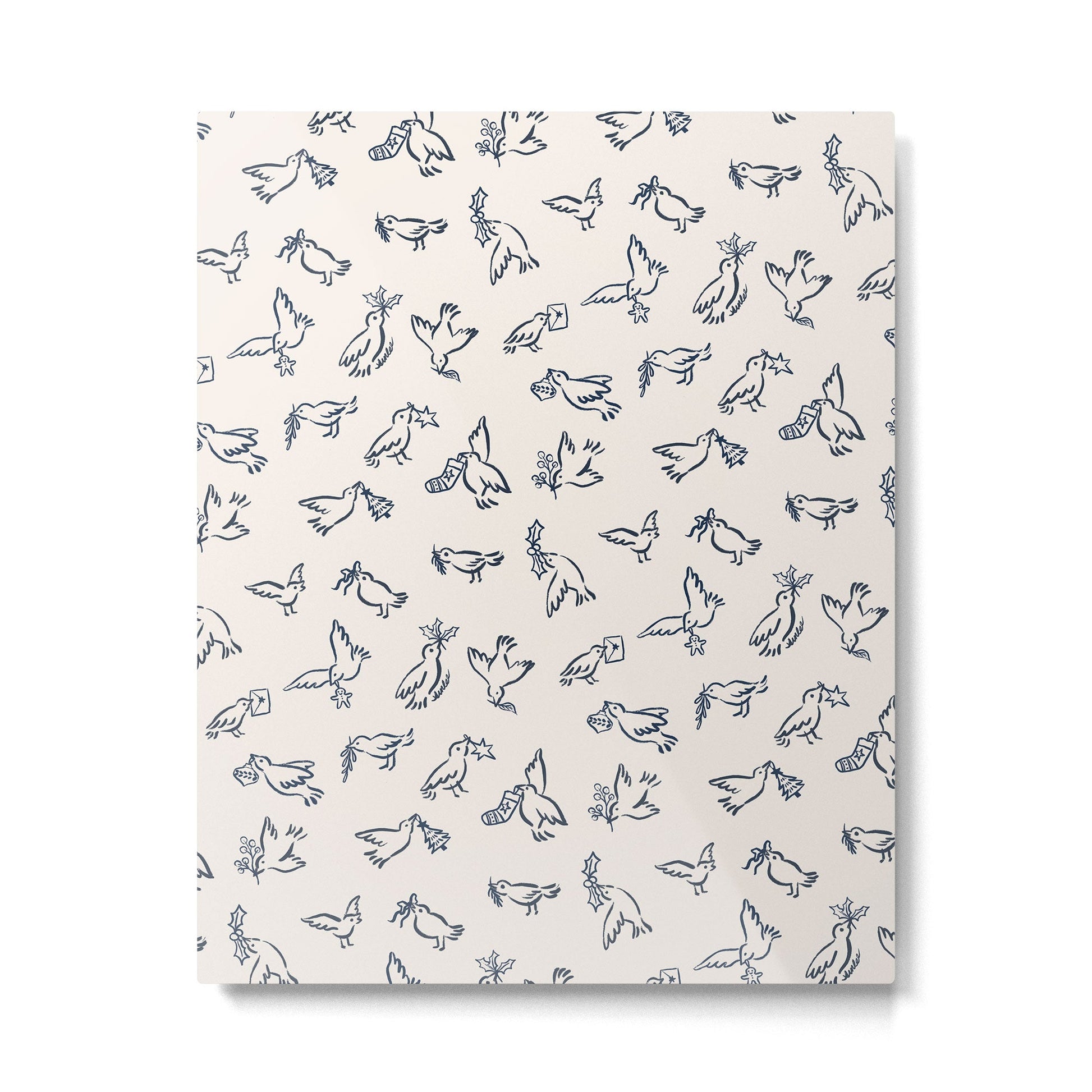 Christmas Messengers Ivory Metal Print | TeksDecor