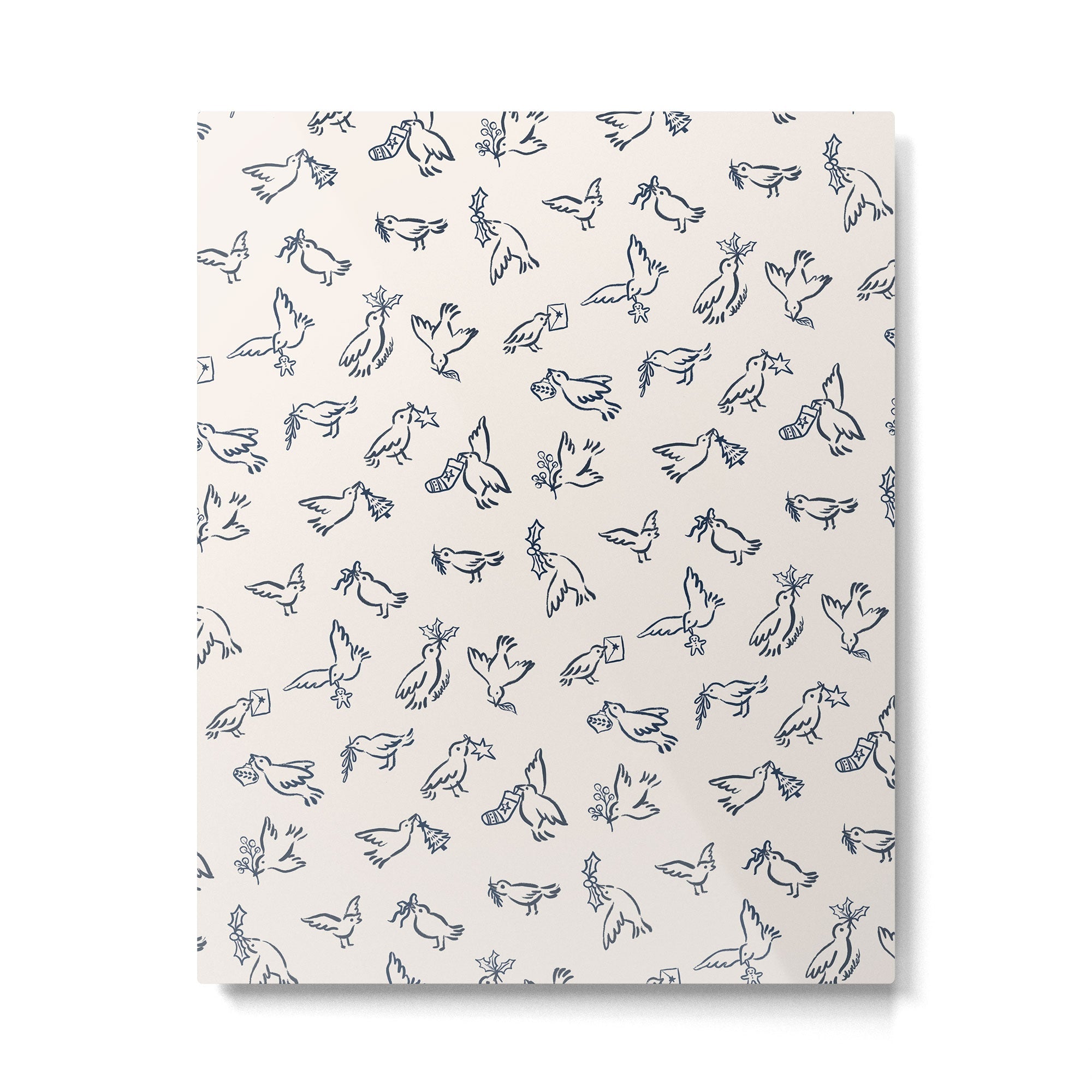 Christmas Messengers Ivory Metal Print | TeksDecor