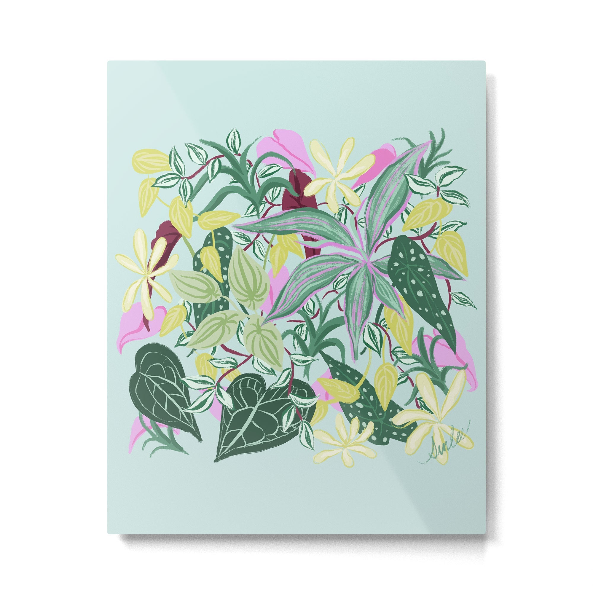 Crowded Houseplants Metal Print | TeksDecor