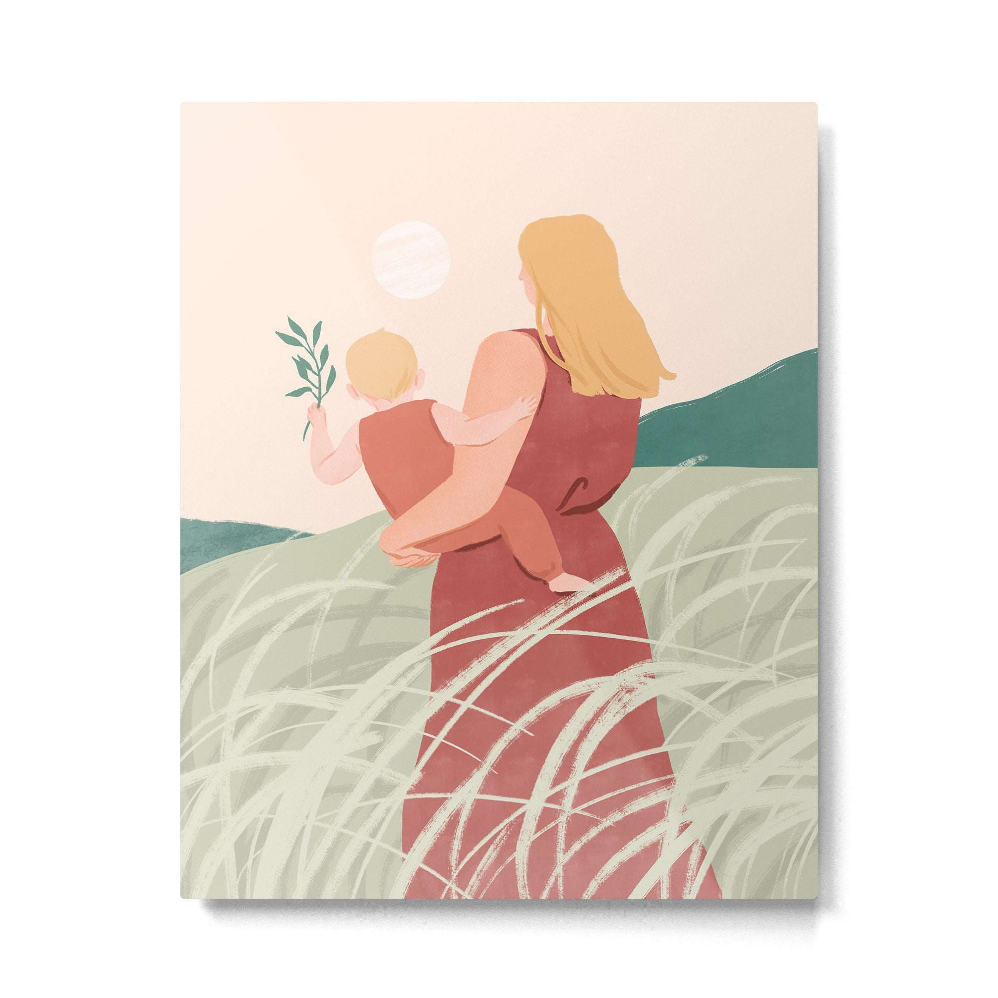 Field Stroll (Blond) Metal Print | TeksDecor