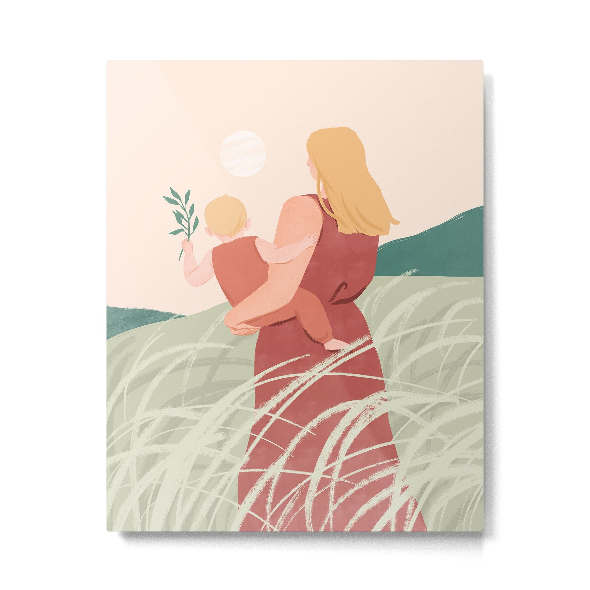 Field Stroll (Blond) Metal Print | TeksDecor