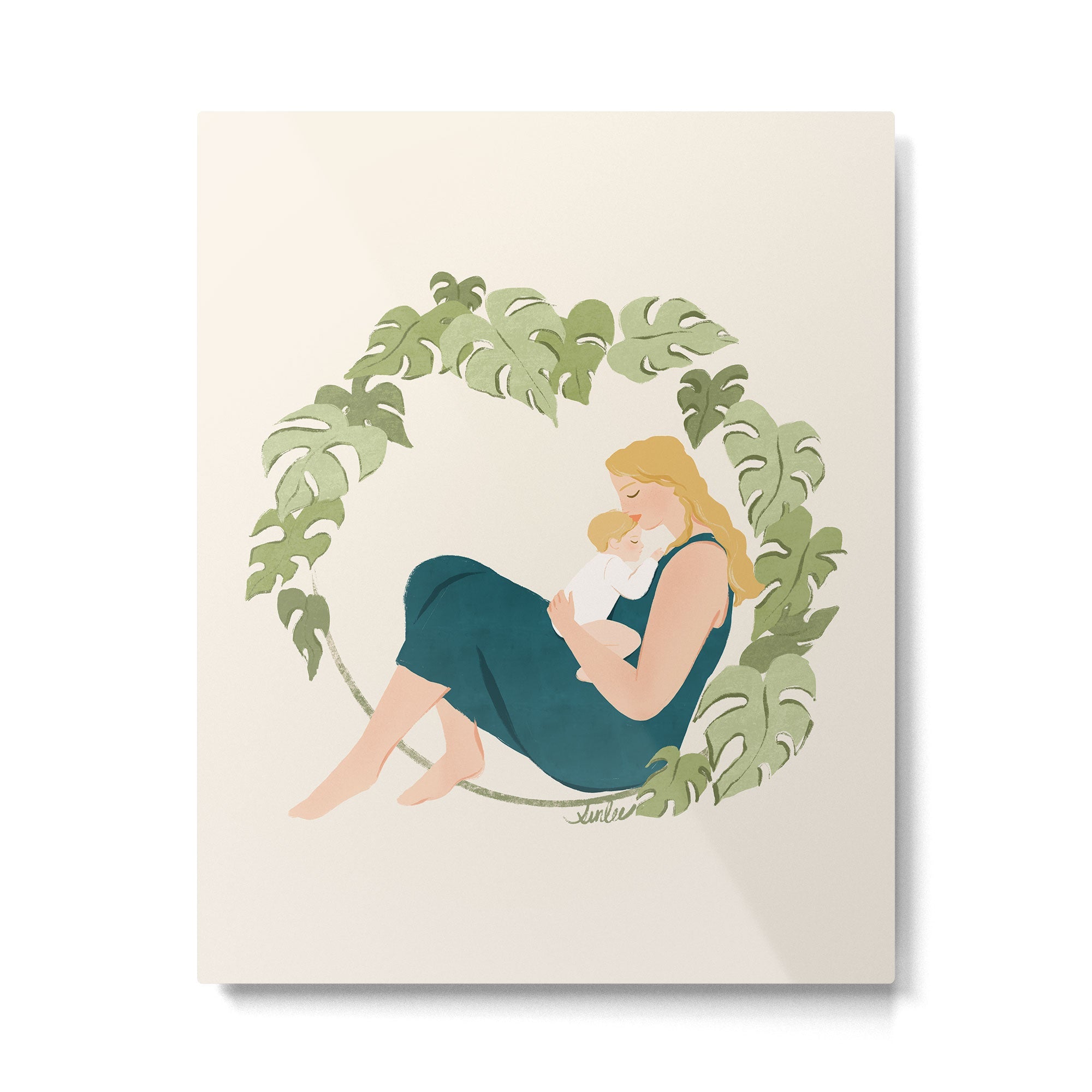 Maternal Bond (Blond) Metal Print | TeksDecor