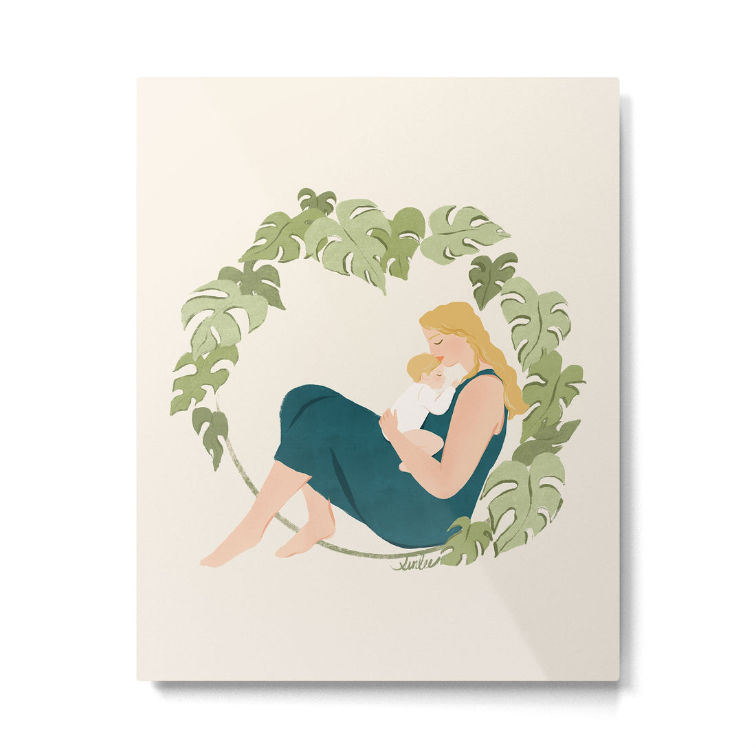 Maternal Bond (Blond) Metal Print | TeksDecor