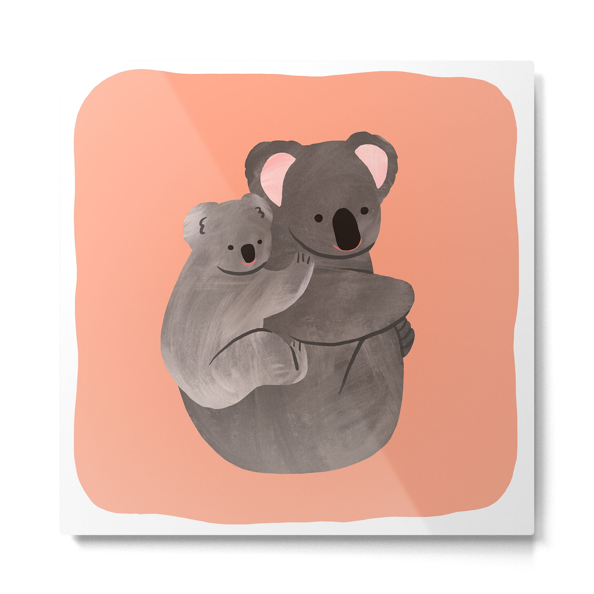 Piggyback Koala Metal Print | TeksDecor