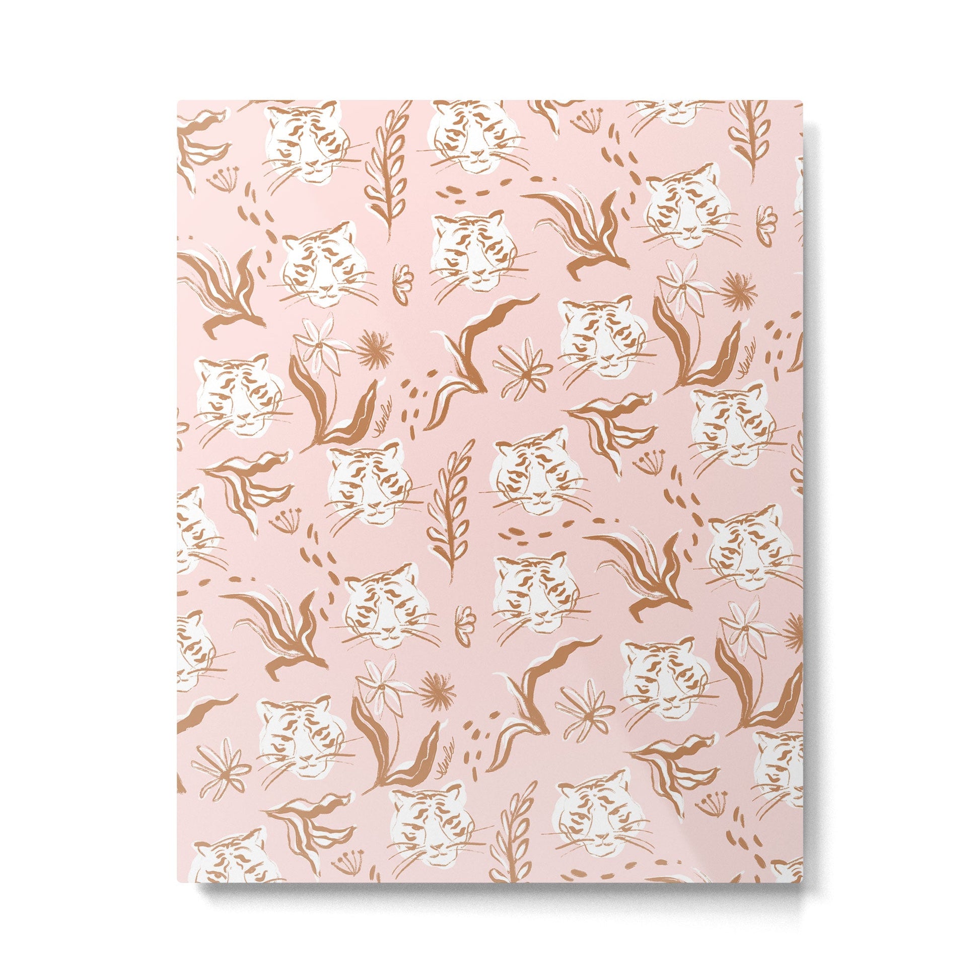 Pink Abstract Tiger Pattern Metal Print | TeksDecor