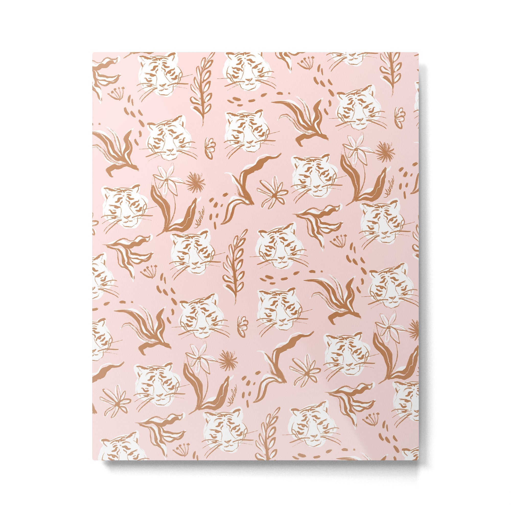 Pink Abstract Tiger Pattern Metal Print | TeksDecor