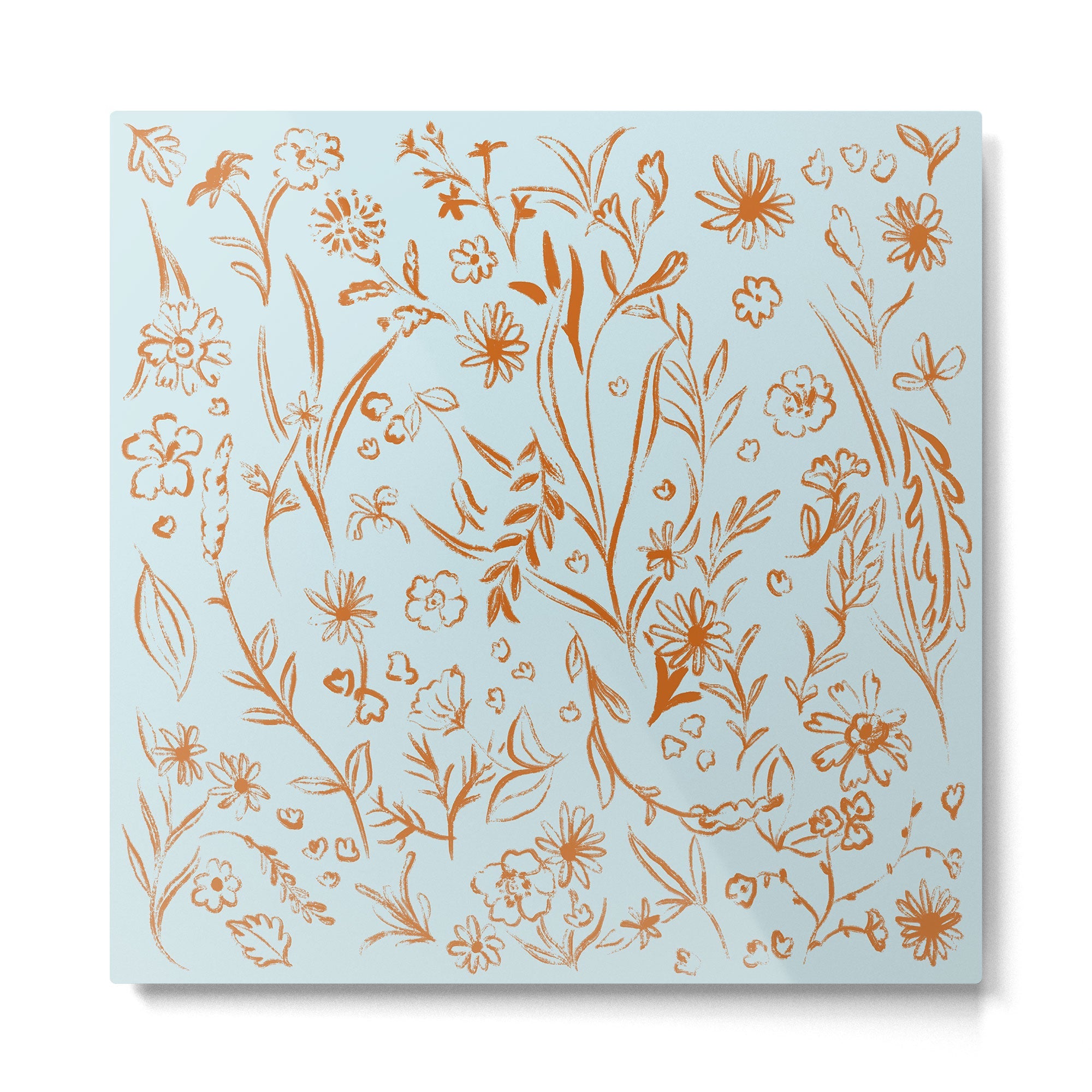 Wild Garden Drawing (Mix) Metal Print | TeksDecor