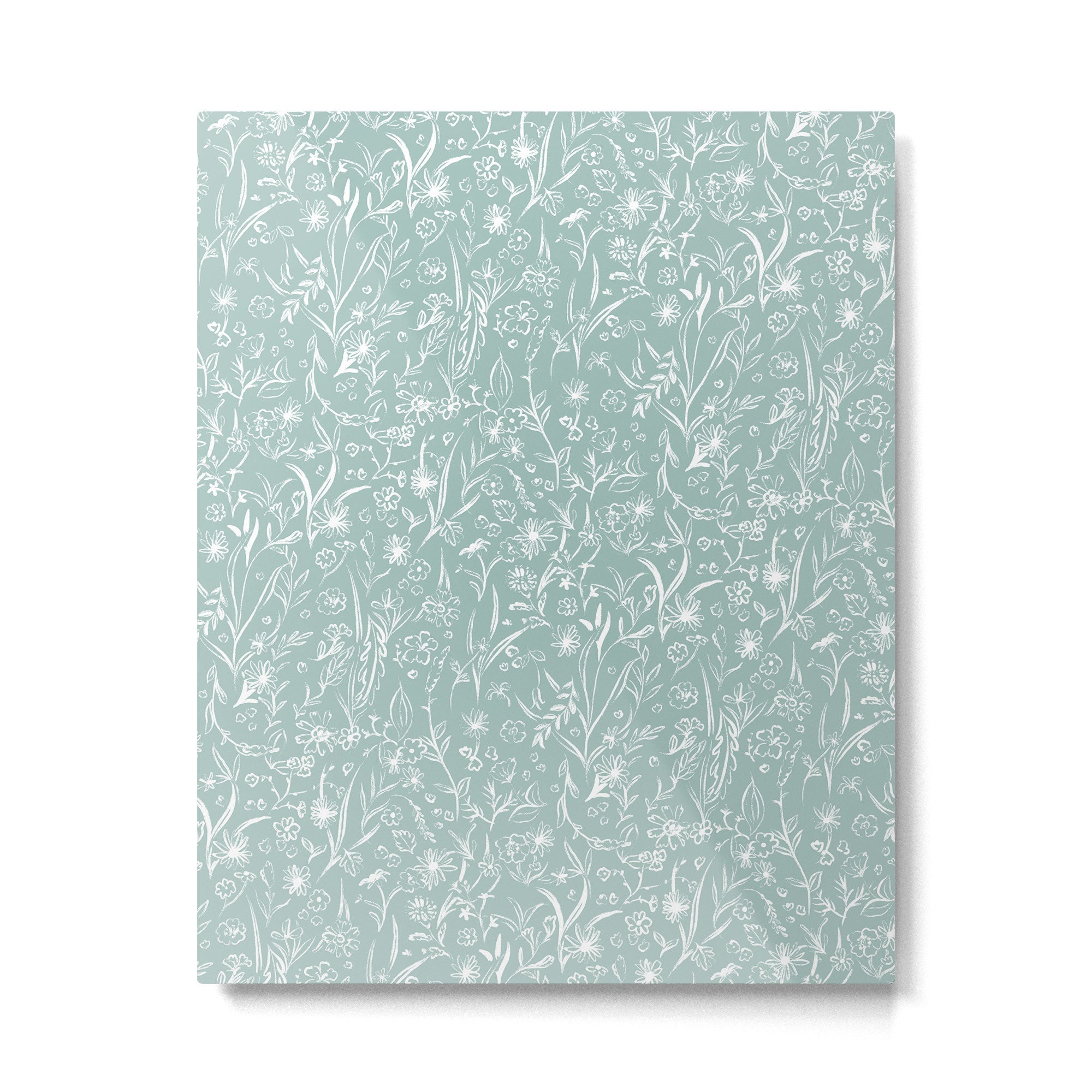 Wild Garden Drawing (Pale Blue) Metal Print | TeksDecor