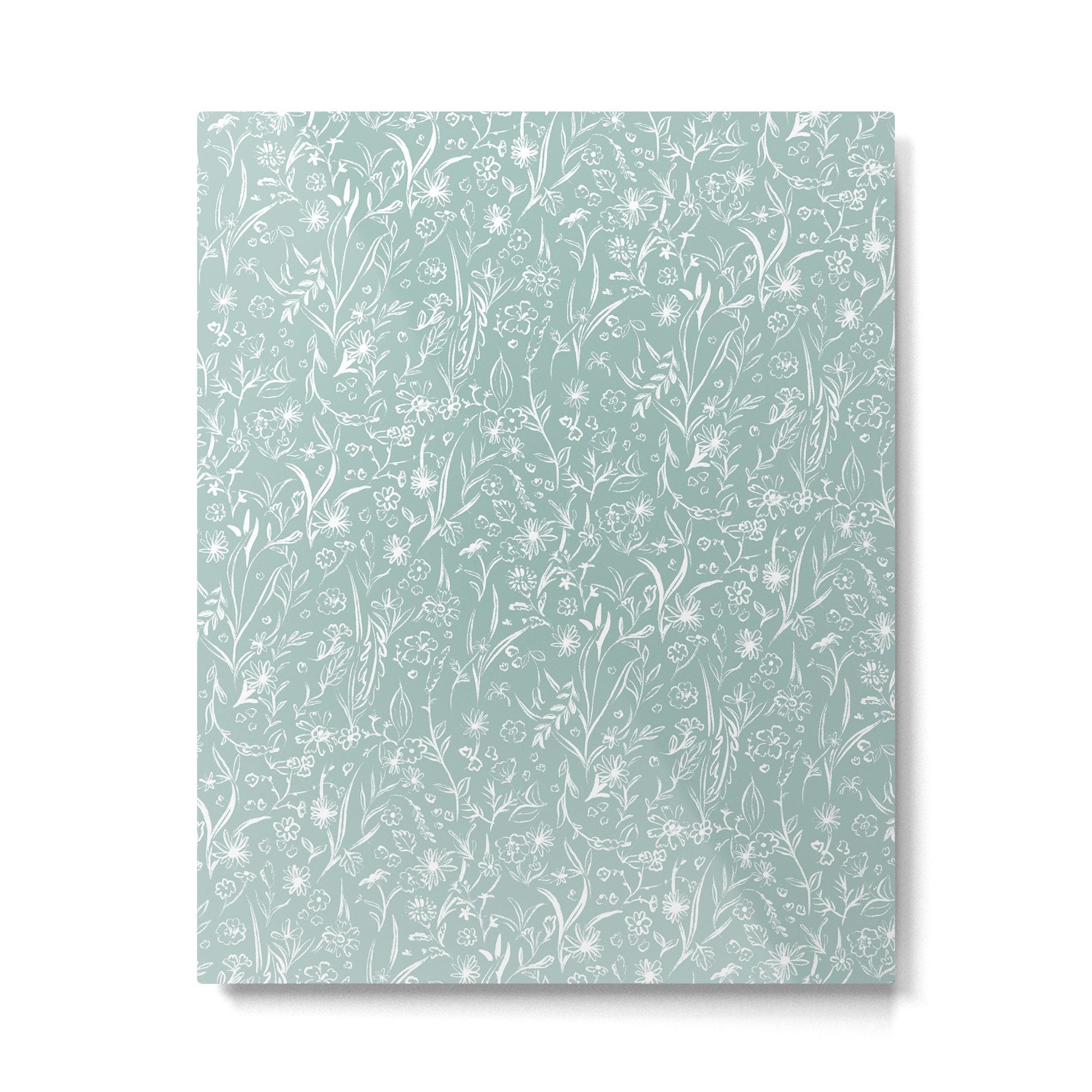 Wild Garden Drawing (Pale Blue) Metal Print | TeksDecor