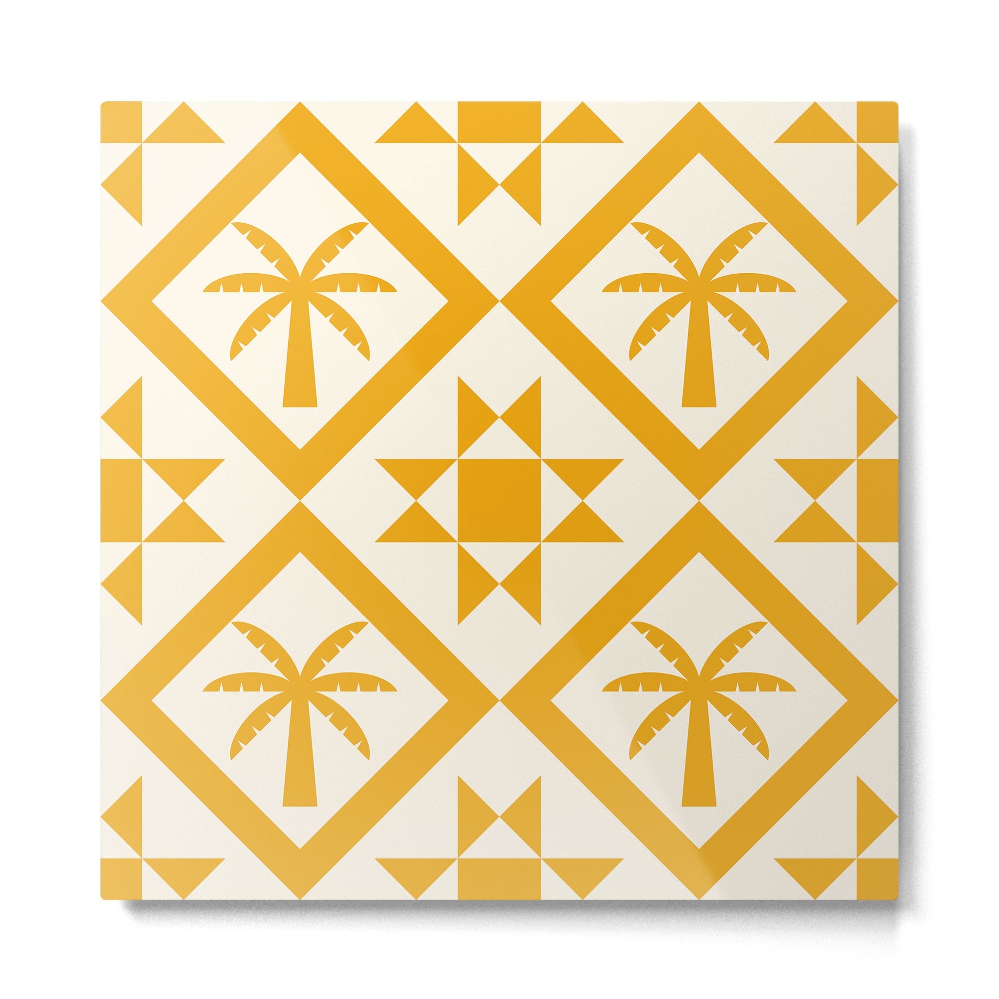 Bohemian Geometric Pattern 03A Metal Print | TeksDecor