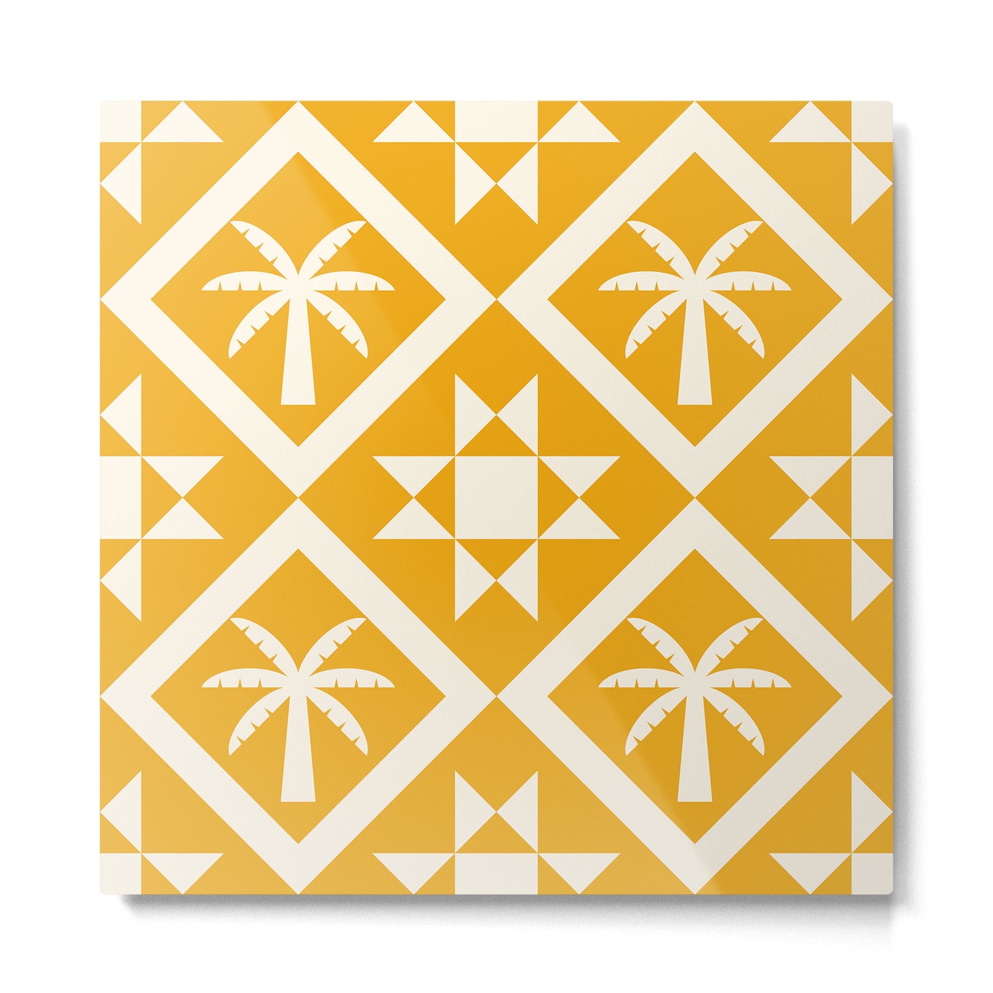 Bohemian Geometric Pattern 03B Metal Print | TeksDecor