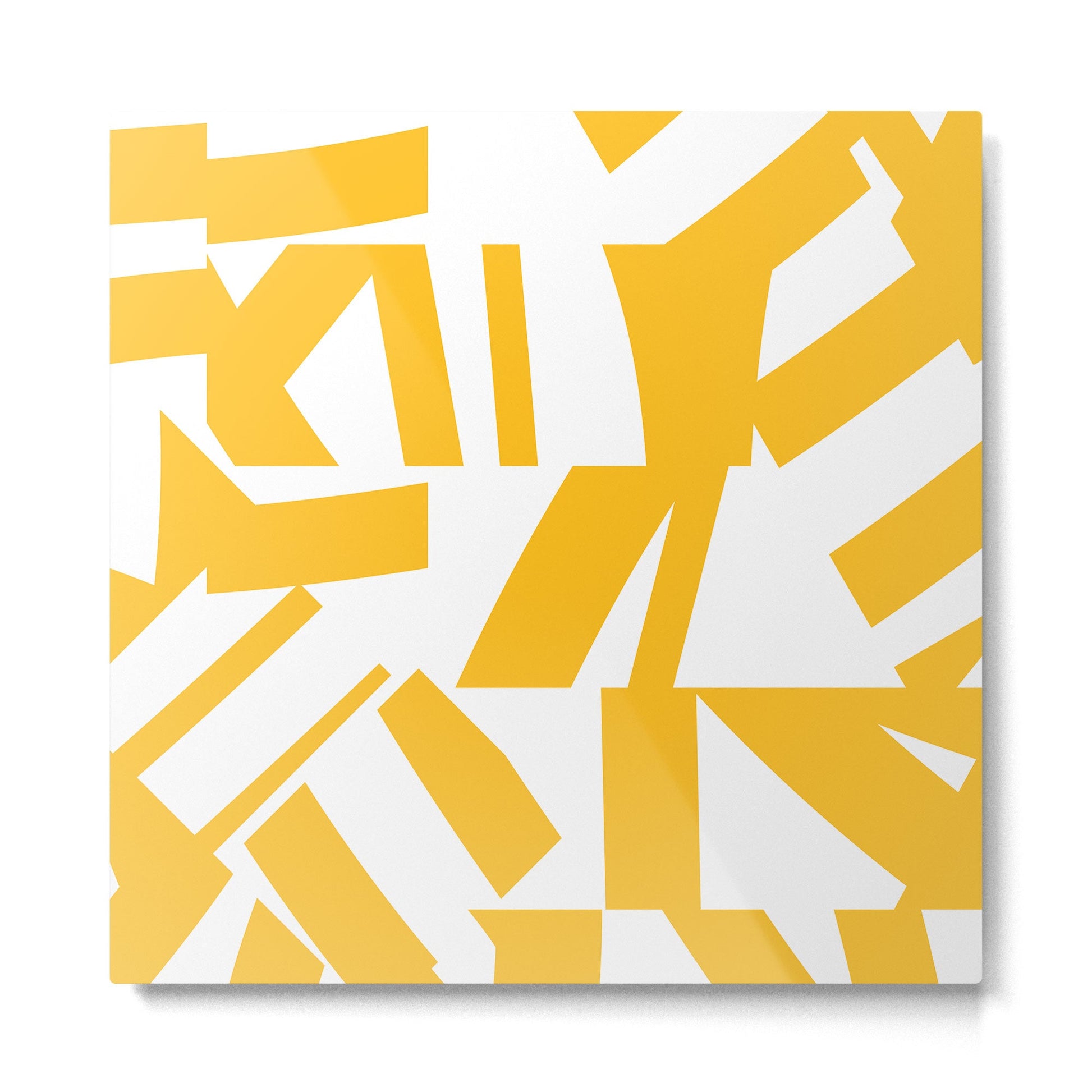 Geometric Pattern 04 Yellow Metal Print | TeksDecor