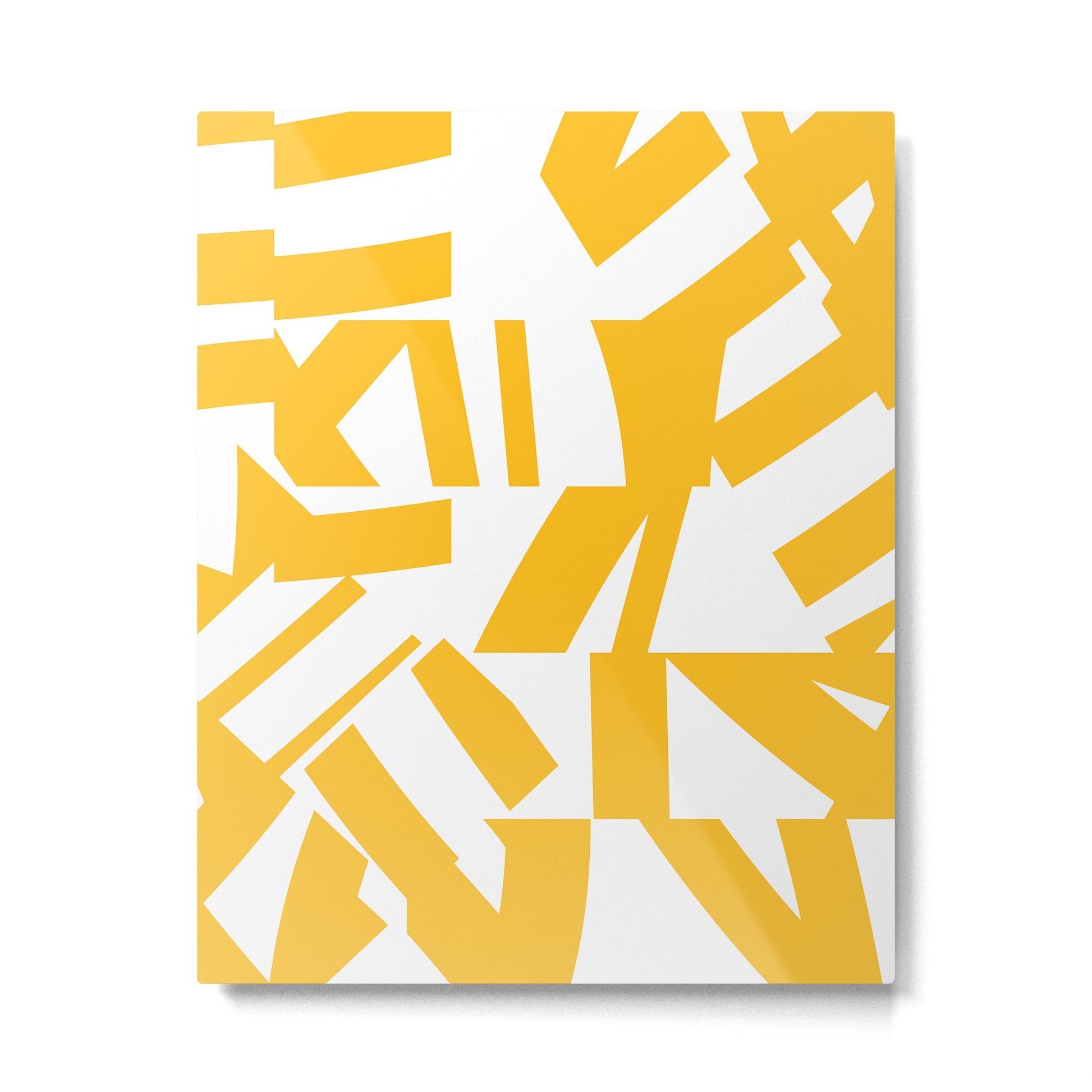 Geometric Pattern 04 Yellow Metal Print | TeksDecor