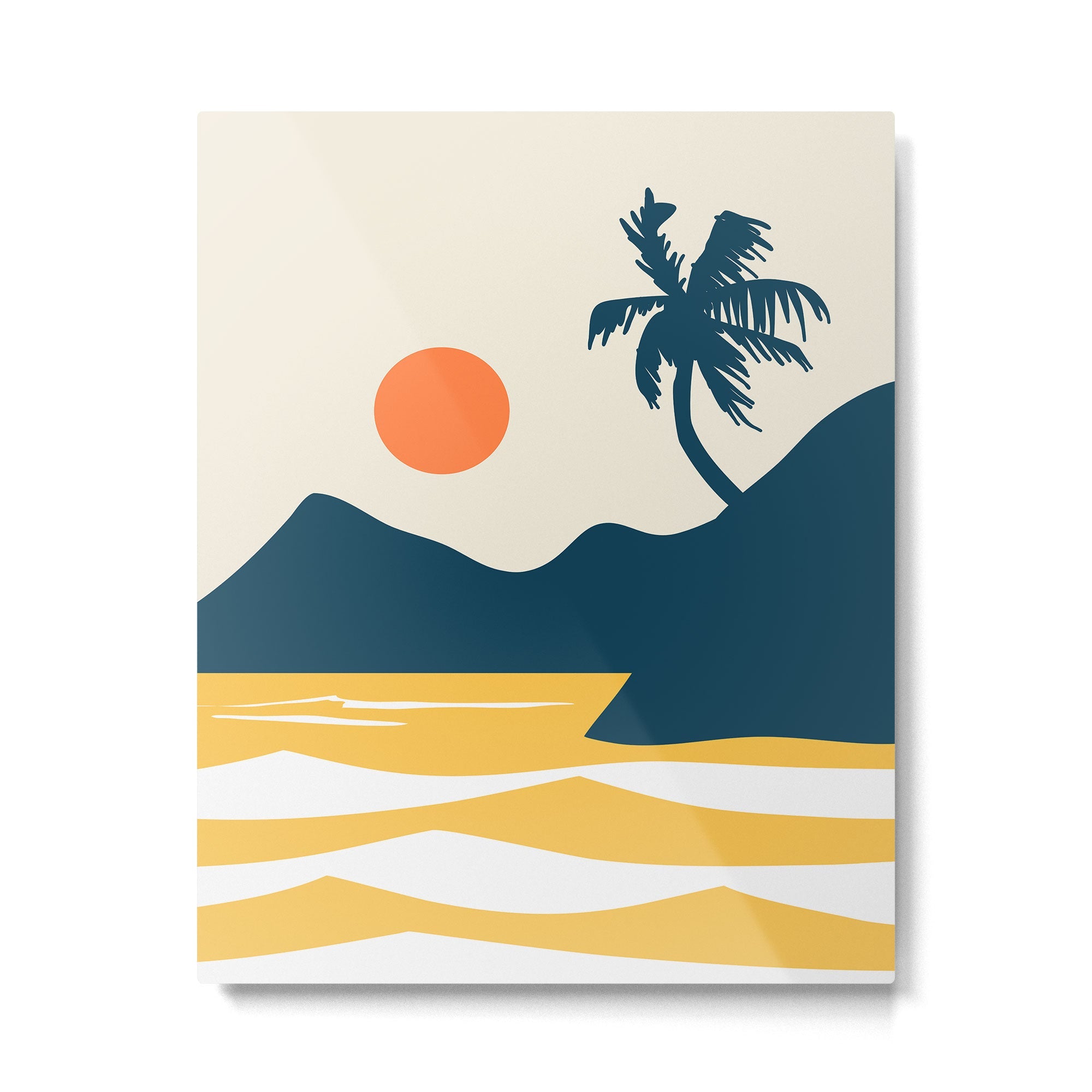 Retro Landscape 02B Metal Print | TeksDecor