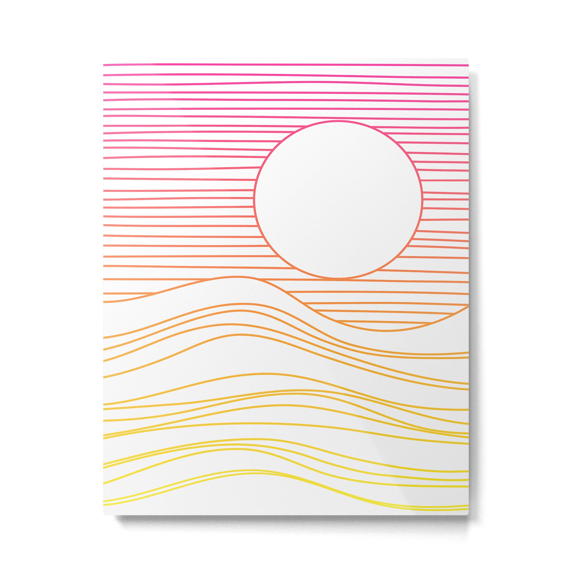 Retro Landscape 04A Metal Print | TeksDecor