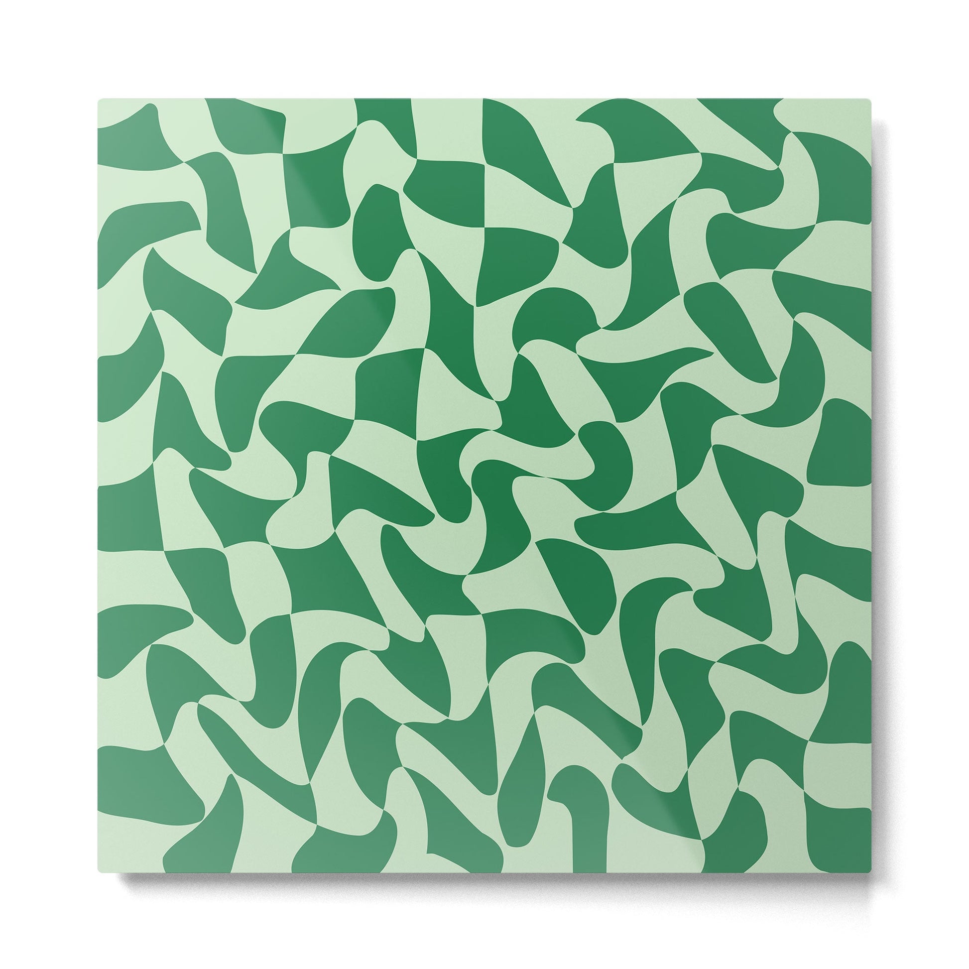 Wavy Check in Forest Green Metal Print | TeksDecor