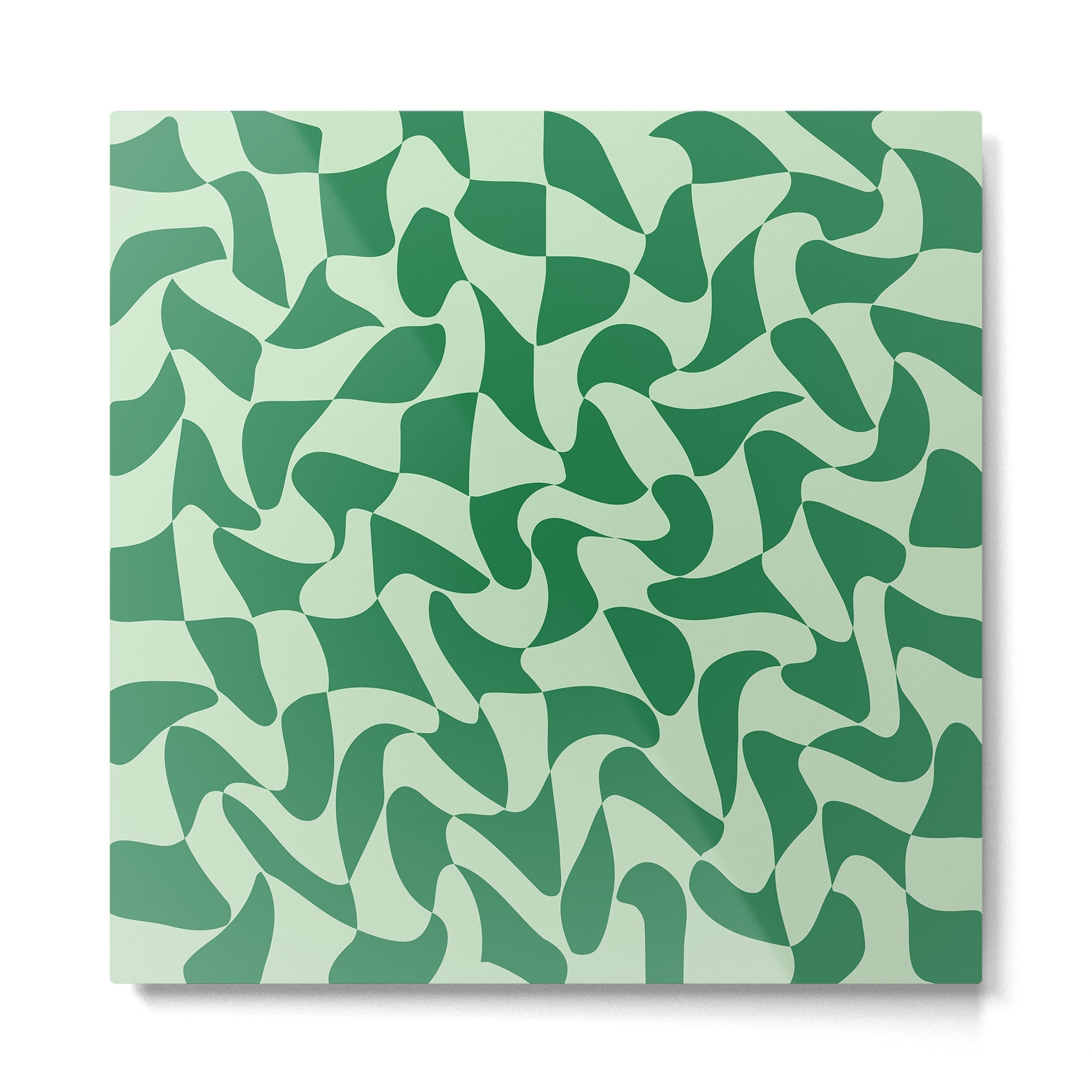 Wavy Check in Forest Green Metal Print | TeksDecor