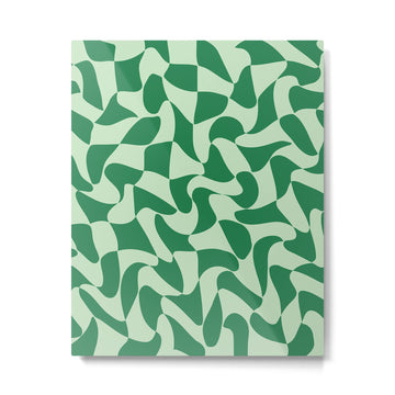 Wavy Check in Forest Green Metal Print | TeksDecor