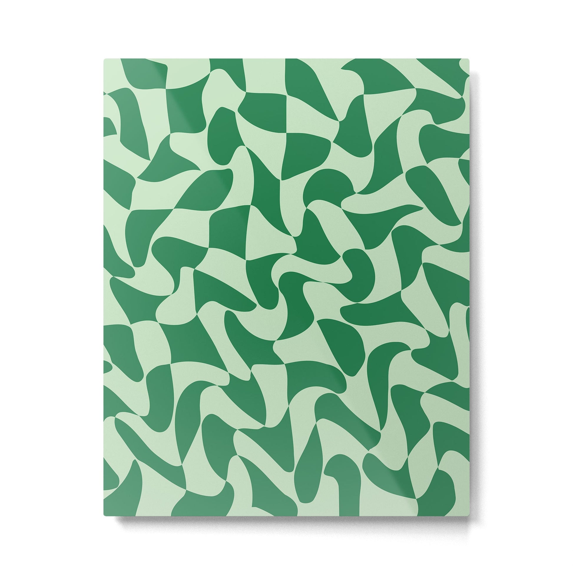 Wavy Check in Forest Green Metal Print | TeksDecor