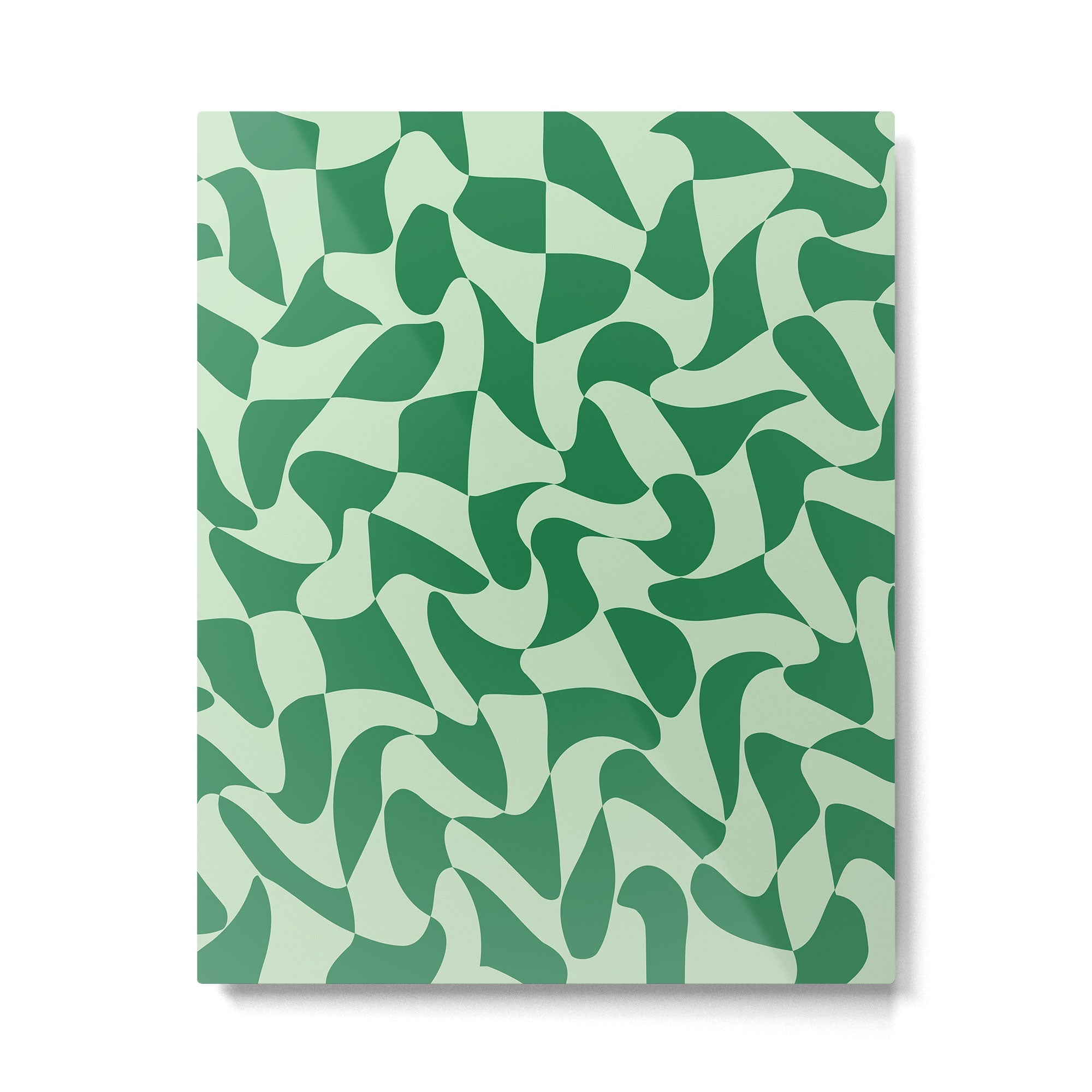 Wavy Check in Forest Green Metal Print | TeksDecor