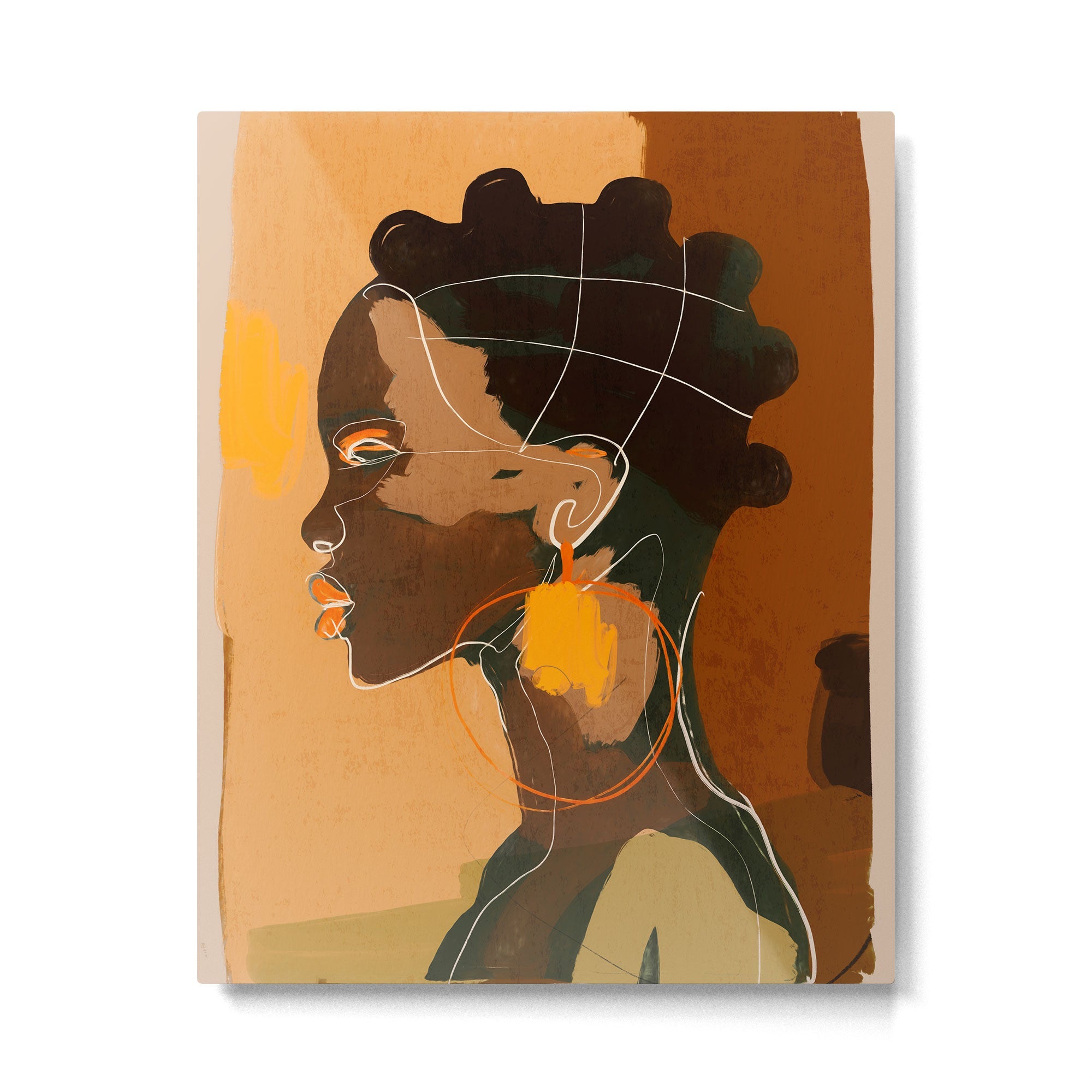 Abstract Art Girl Portrait Metal Print | TeksDecor