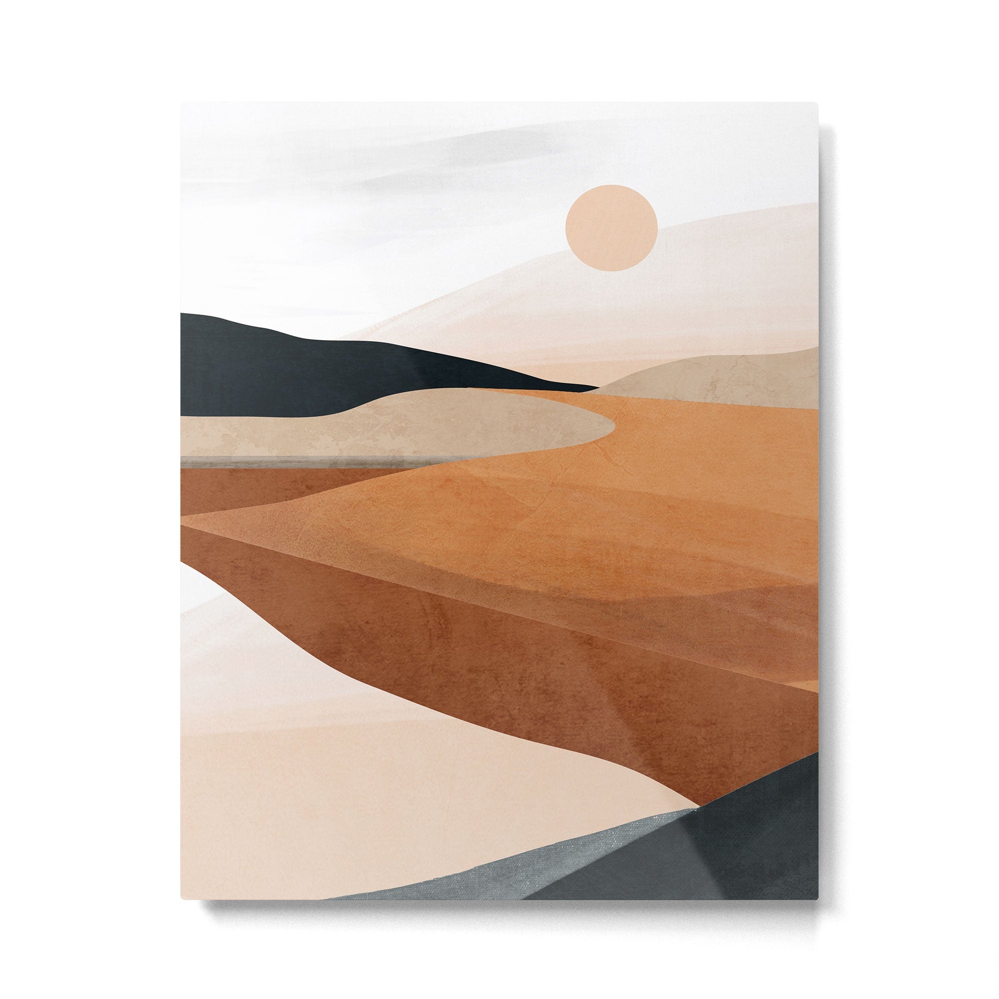Abstract Art Landscape 41 Terracotta Metal Print | TeksDecor