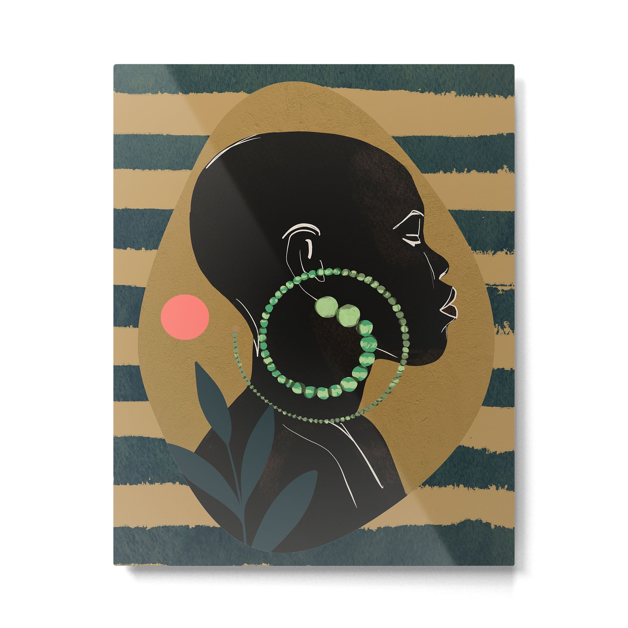 Abstract Art Tropical Girl Metal Print | TeksDecor