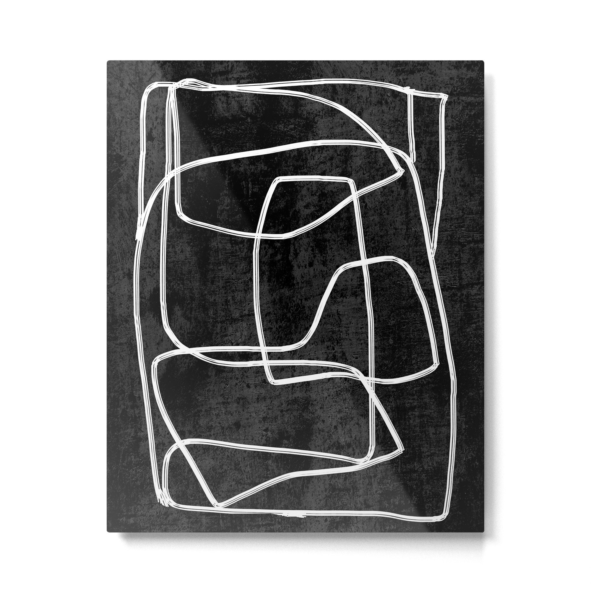 Abstract line art 22 Black And White Metal Print | TeksDecor