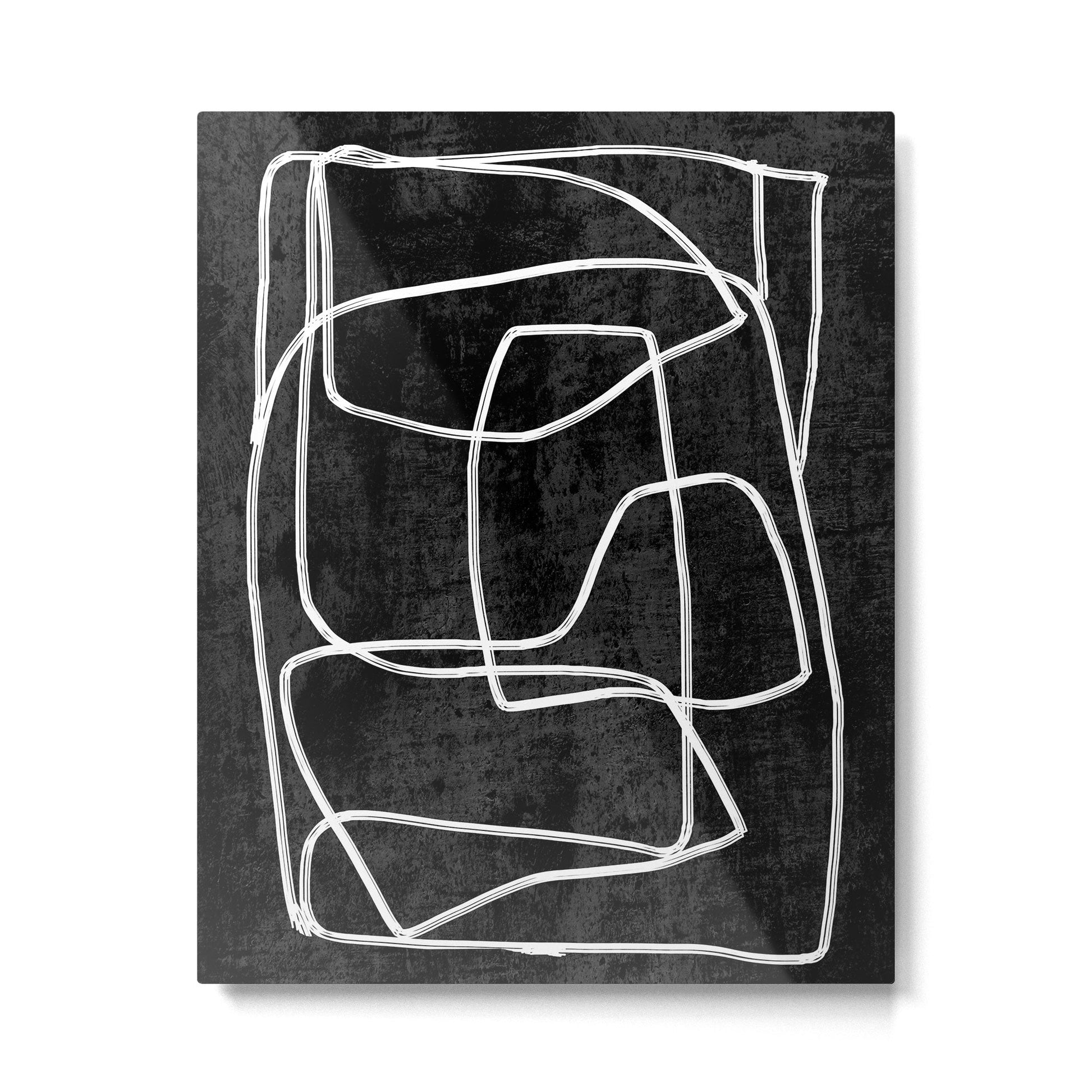 Abstract line art 22 Black And White Metal Print | TeksDecor
