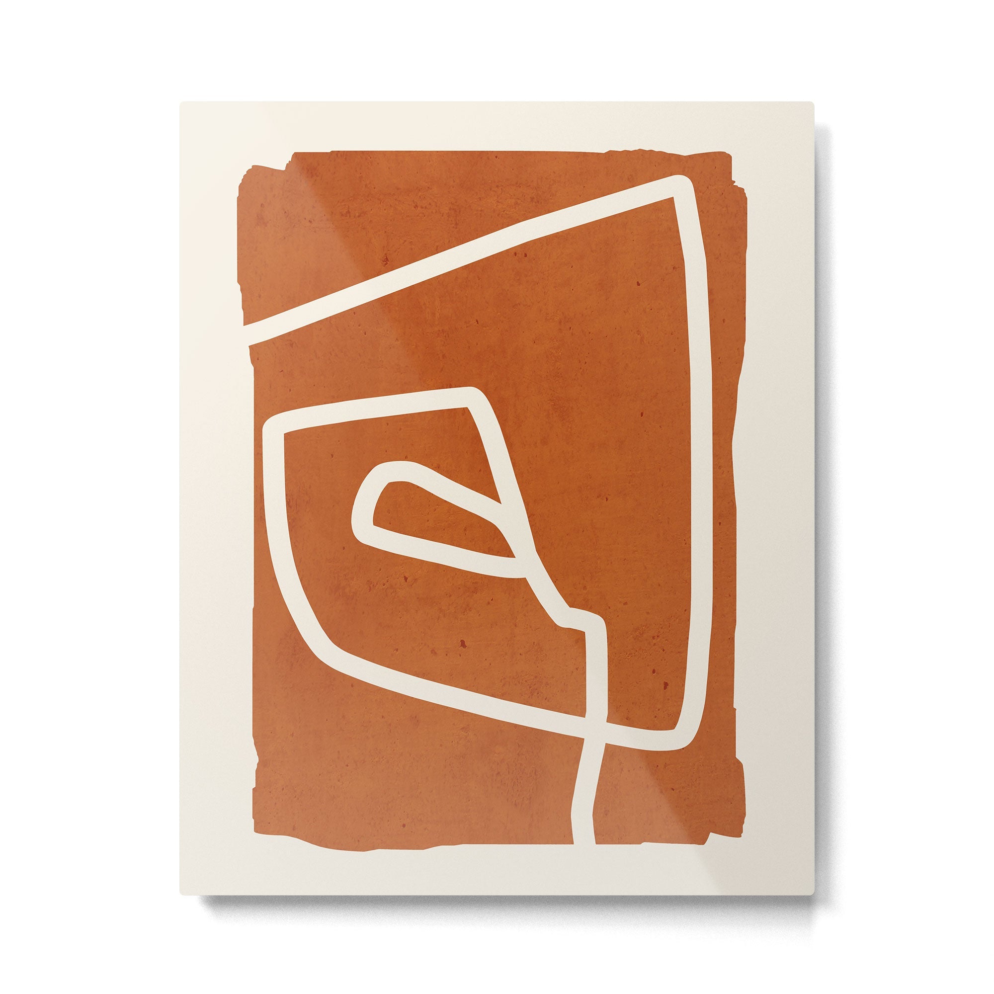 abstract minimal 57 Terracota Metal Print | TeksDecor