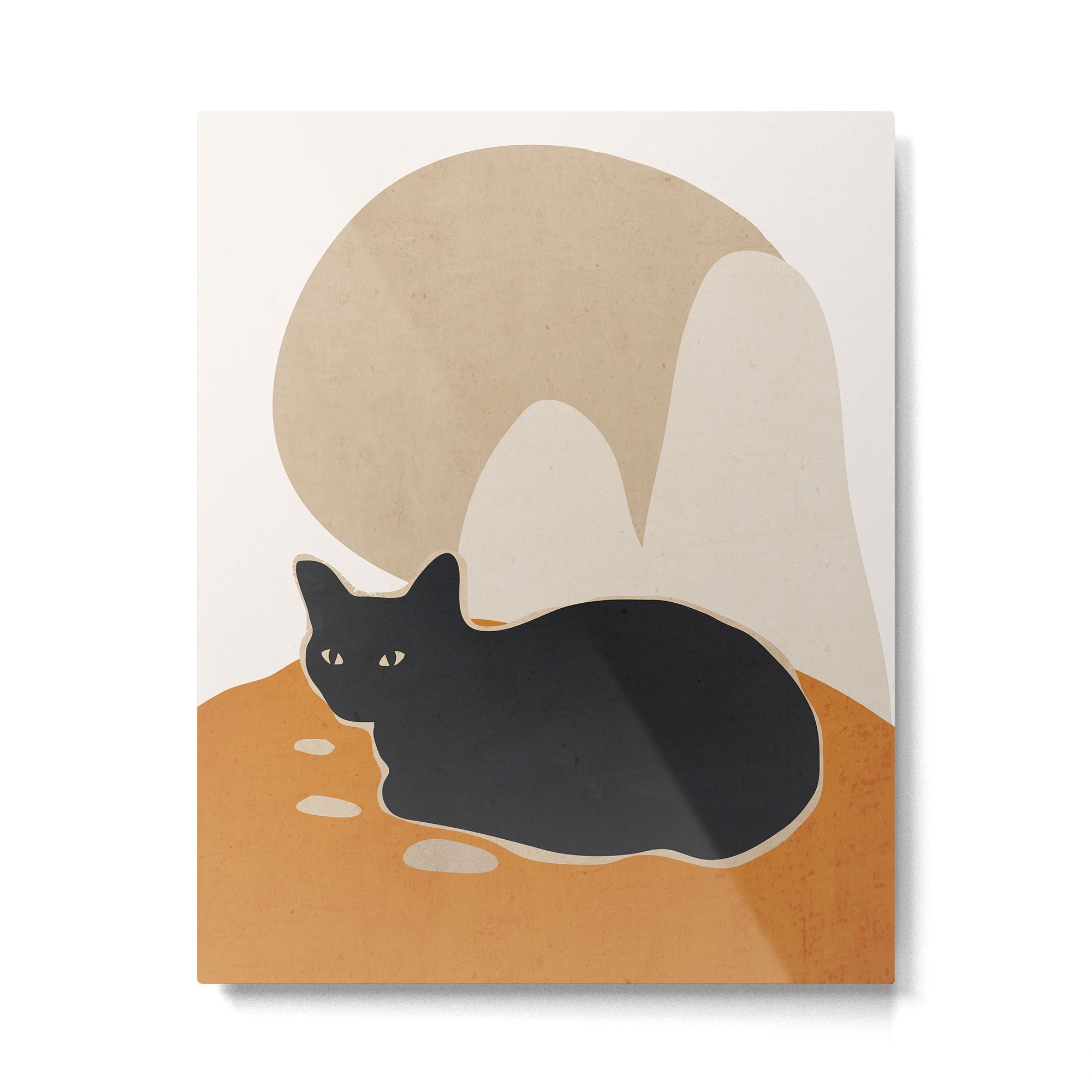 Minimal Abstract Art Cat 3 Metal Print | TeksDecor