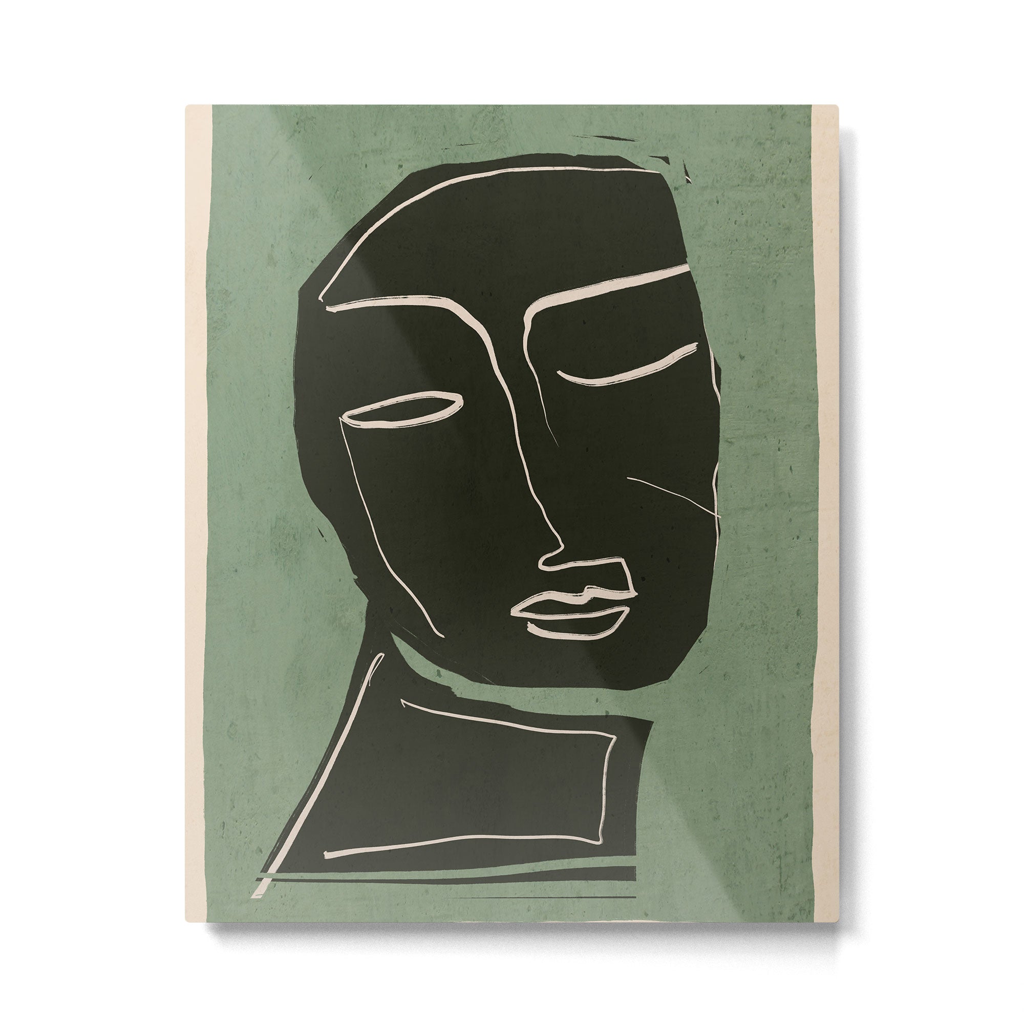 Minimal Abstract Art Face 2 Metal Print | TeksDecor