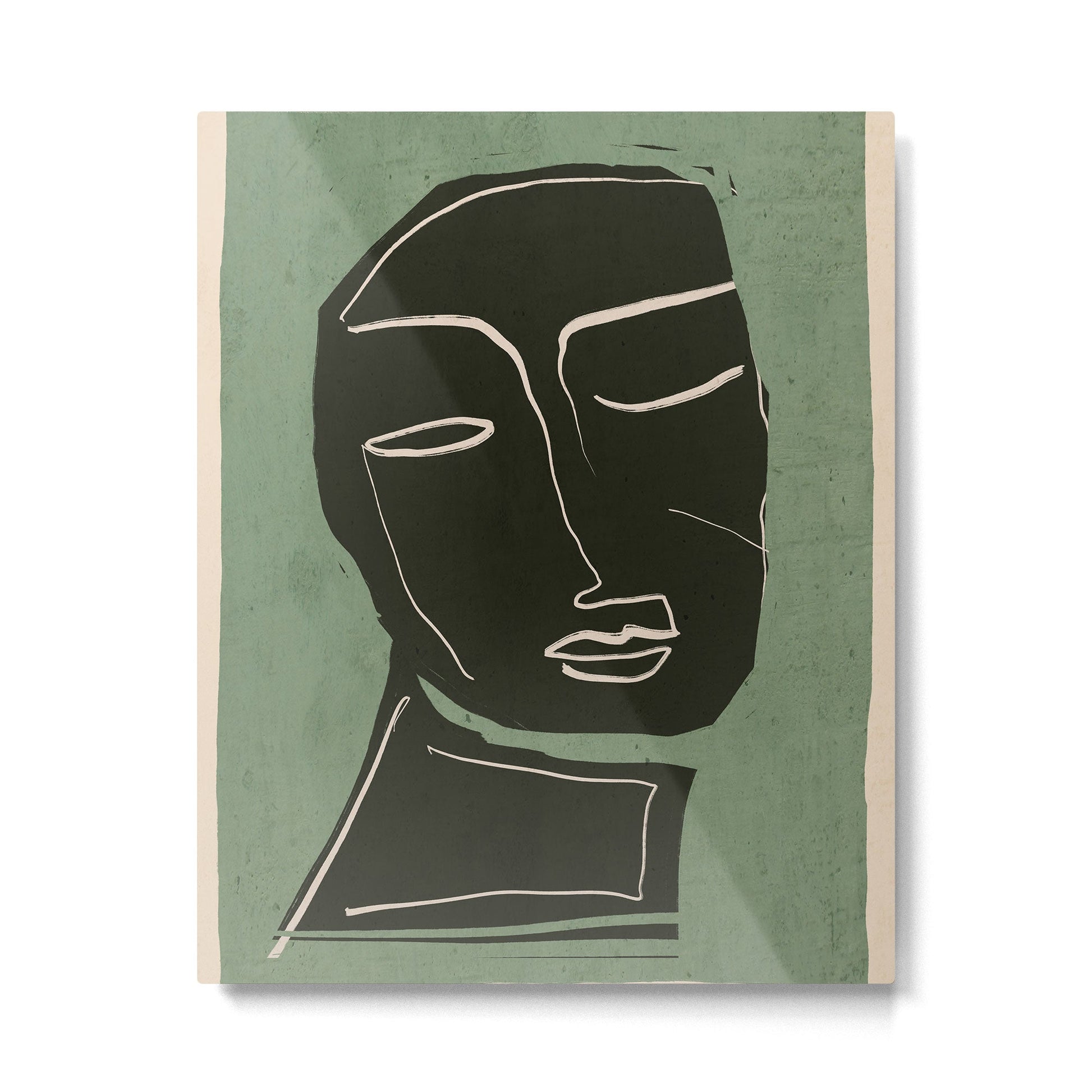 Minimal Abstract Art Face 2 Metal Print | TeksDecor