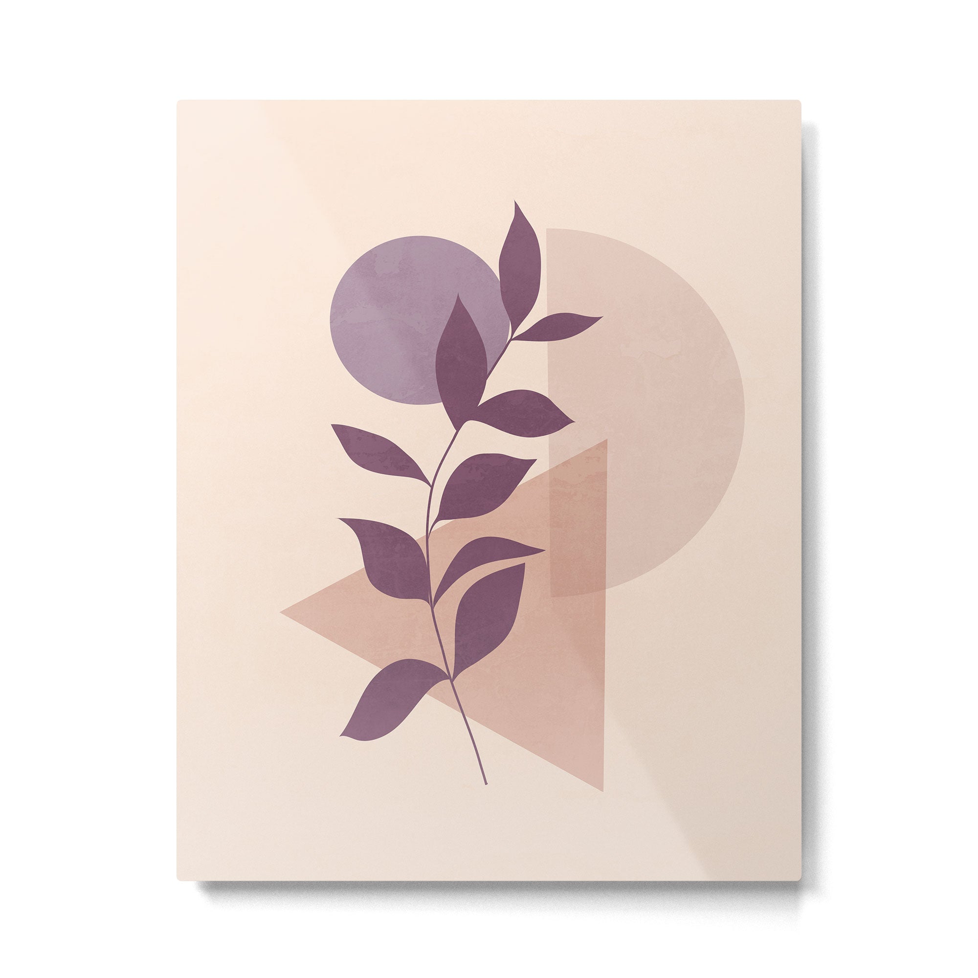 Minimal Abstract Art Plant 12 Metal Print | TeksDecor