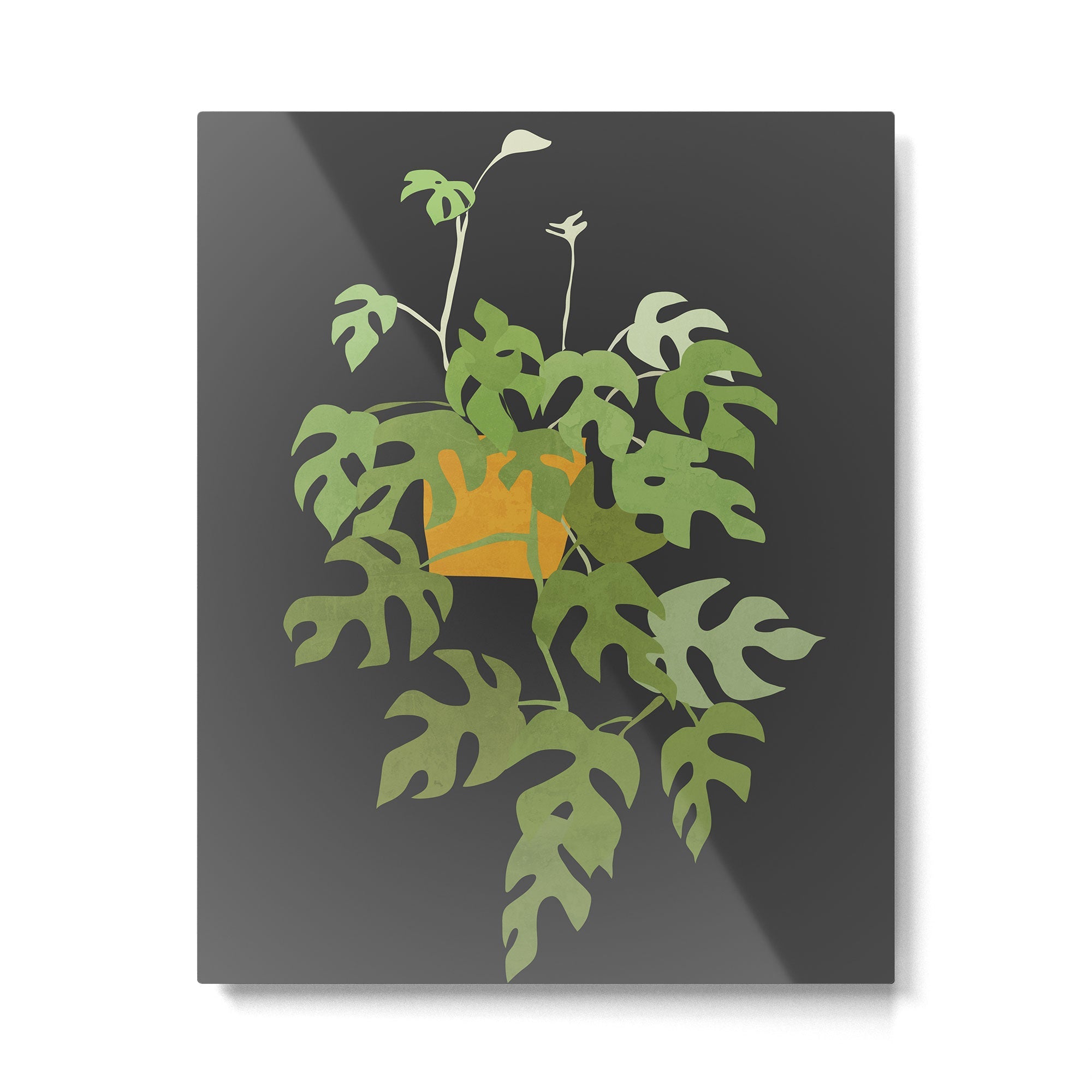 Minimal Abstract Art Plant 28 Metal Print | TeksDecor