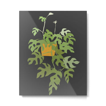 Minimal Abstract Art Plant 28 Metal Print | TeksDecor