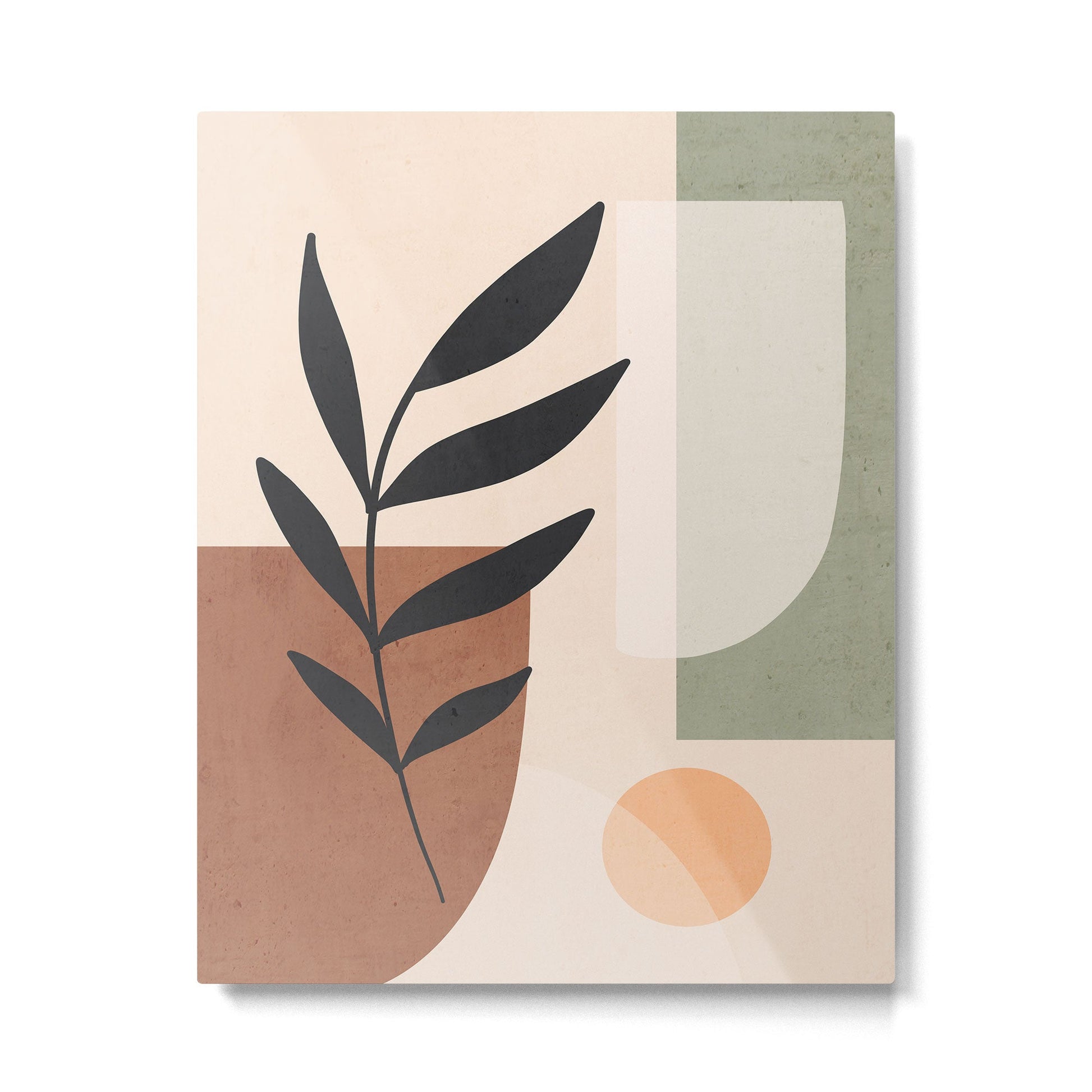 Minimal Abstract Art Plant 5 Metal Print | TeksDecor